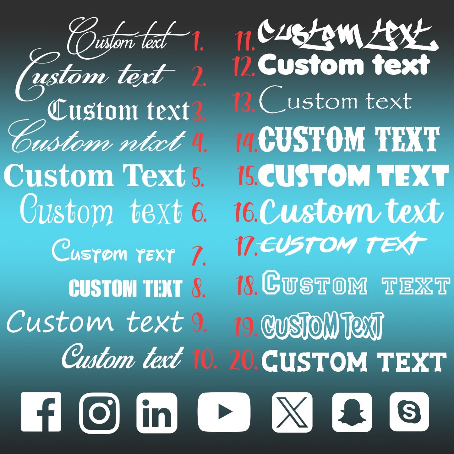 Custom Instagram Username Stickers - Custom sticker with social networks icon