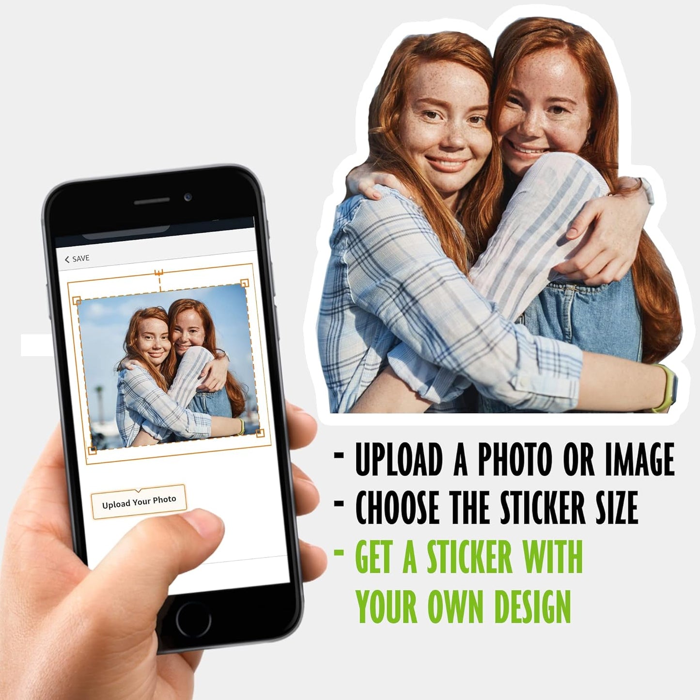 Photo Prints Stickers with Your Own Photo, Image, Logo - Create Your Own Design Photo Stickers - Personalized Custom Waterproof Vinyl Stickers