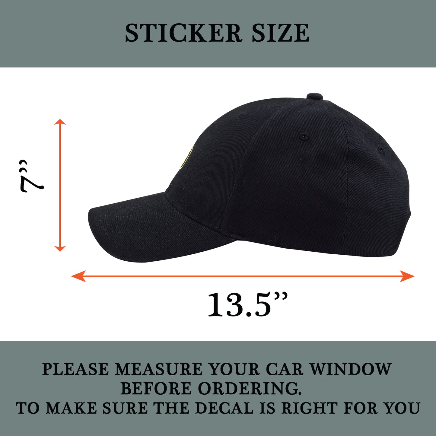 Black Cap Car Decal - Side Window Vinyl Decal - Funny Car Stickers