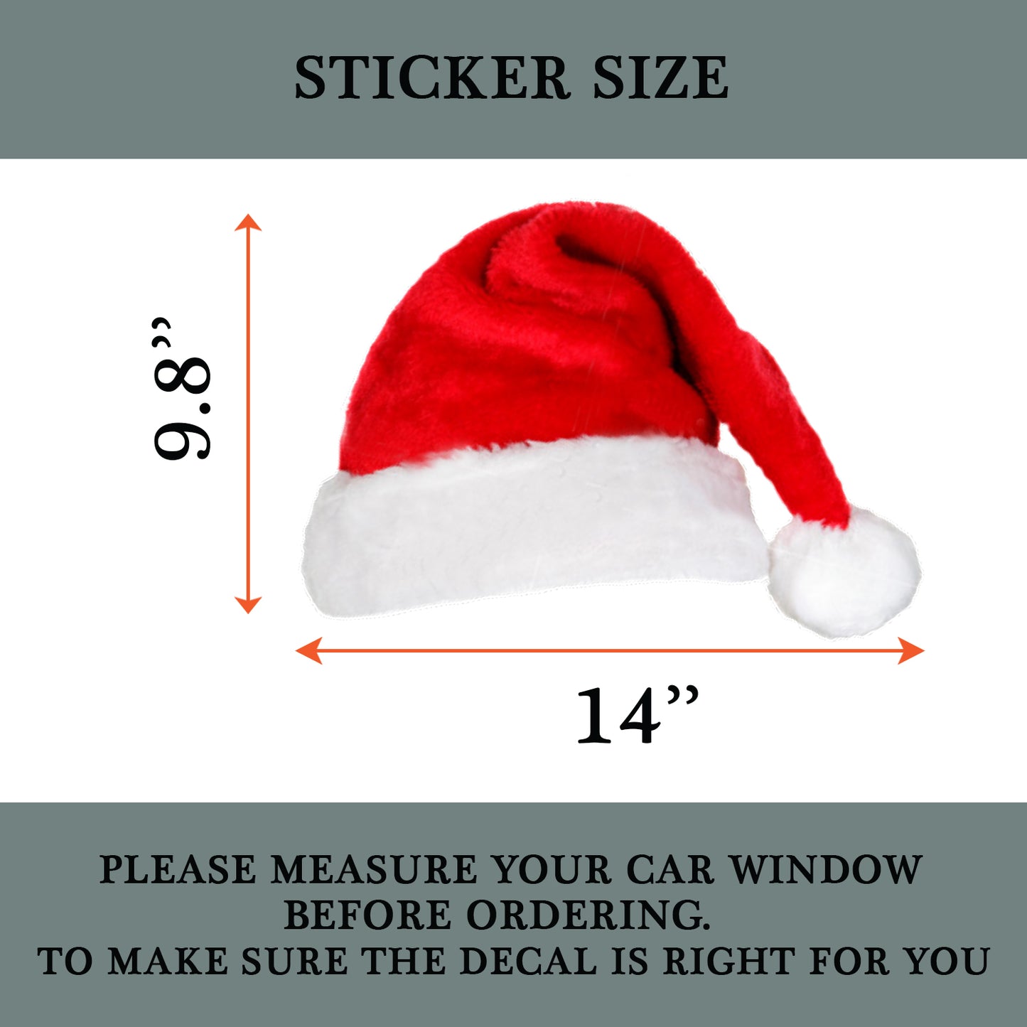 Driving Crooner Santa Hat Vinyl Sticker- Funny Car Side Window Decal