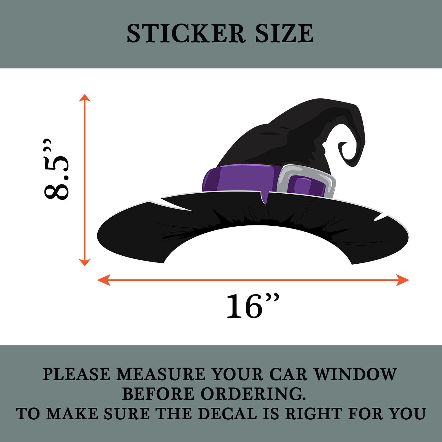 Wizzard Hat Side Window Car Decal - Vinyl Sticker - Funny Car Stickers