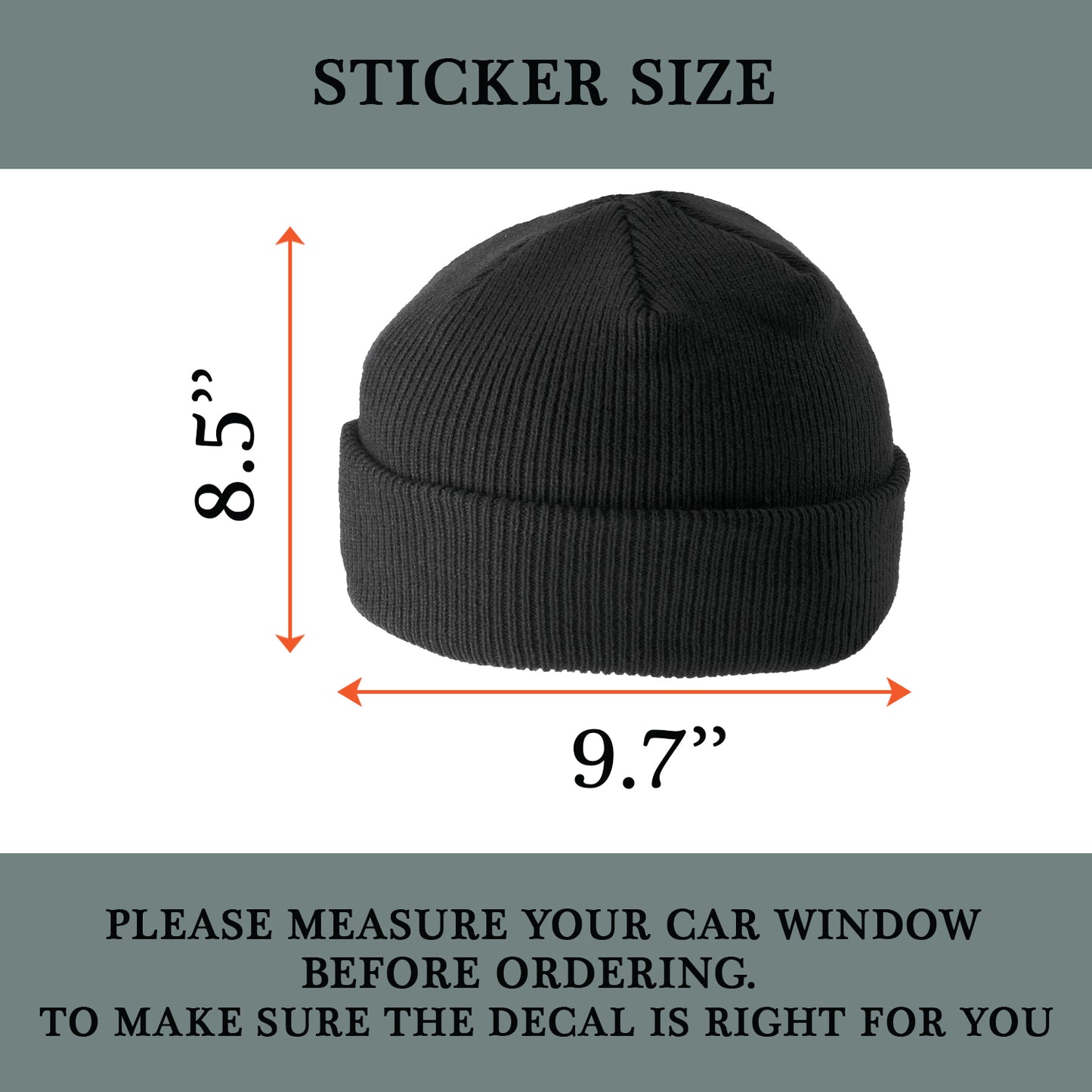 Black Cap Hat Vinyl Sticke for Driver - Funny Car Side Window Decal