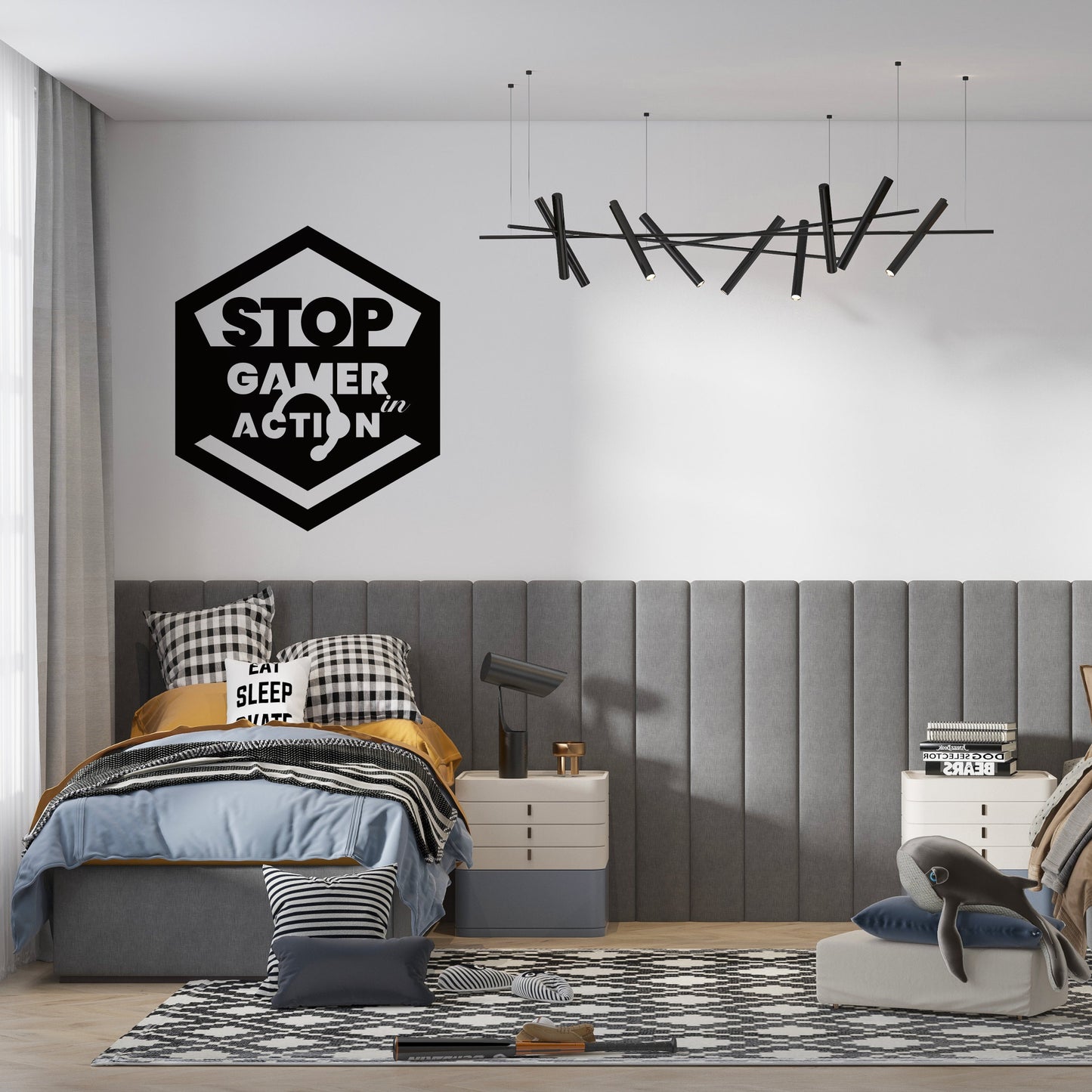Wall Vinyl Decals - Gamer Vinyl Wall Sticker For Kids Rooms - Personalized Video Game Decor For Boys' Room - Vinyl Wall Stickers