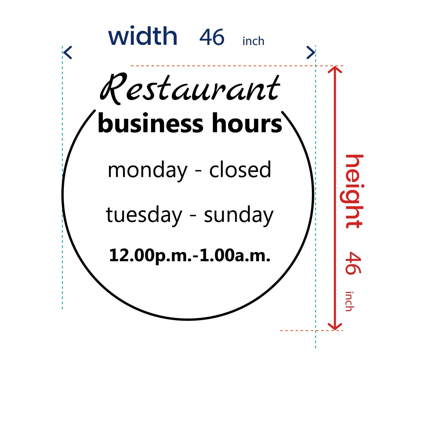 Vinyl Stickers - Restaurant Hours Window Sticker - Business Hours Window Lettering Vinyl - Hours of Operation - Customized Door Signs
