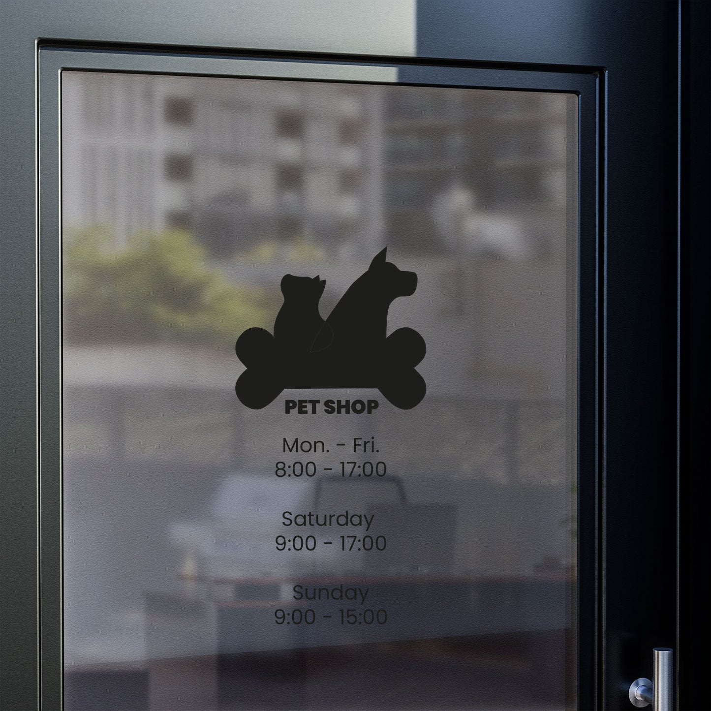 Shop Hours Vinyl Sticker - Pet Shop Window Opening Hours Decal - Pet Shop Store Signs - Storefront Decal with Hours of Pet Shop