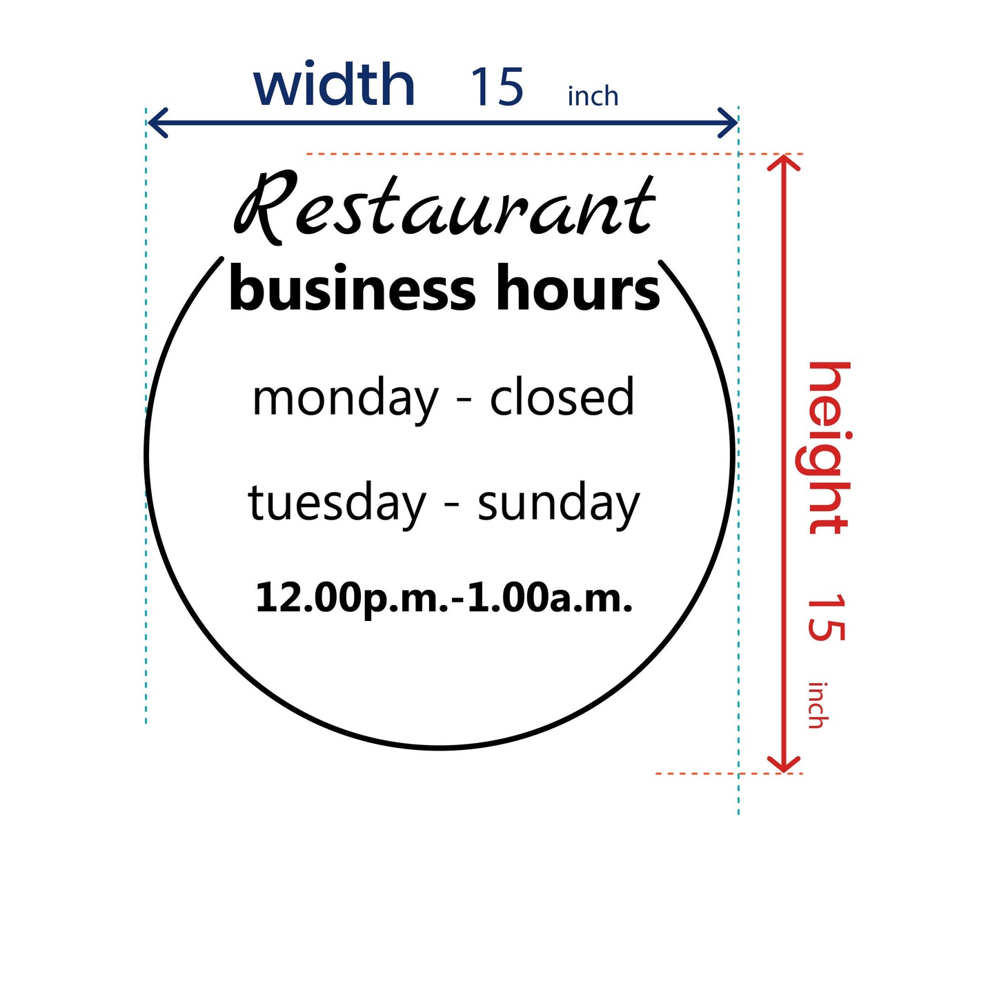 Vinyl Stickers - Restaurant Hours Window Sticker - Business Hours Window Lettering Vinyl - Hours of Operation - Customized Door Signs
