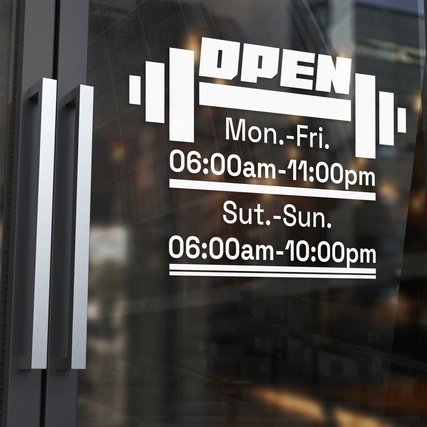 Wall Decal Business Gym Sign - Window Removable Stickers - Business Hours Glass Window Stickers - Custom Letter Number Shop