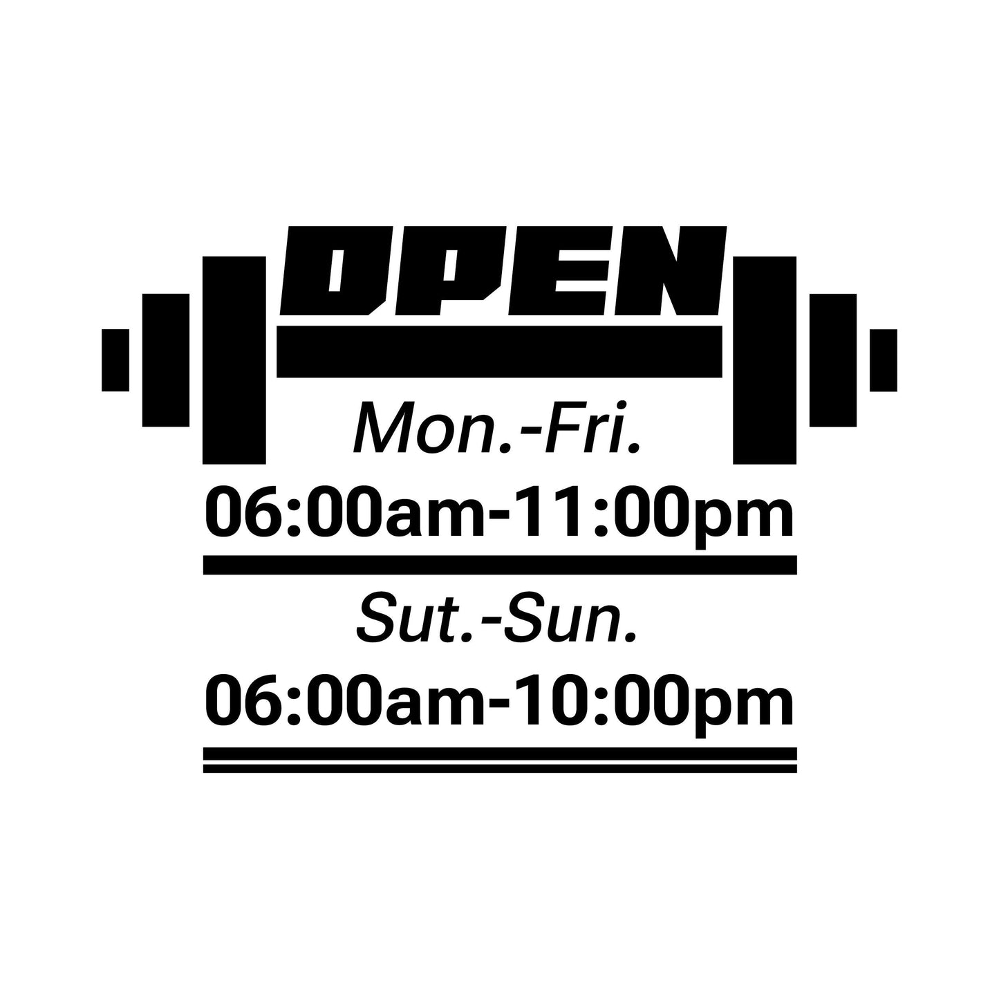 Wall Decal Business Gym Sign - Window Removable Stickers - Business Hours Glass Window Stickers - Custom Letter Number Shop