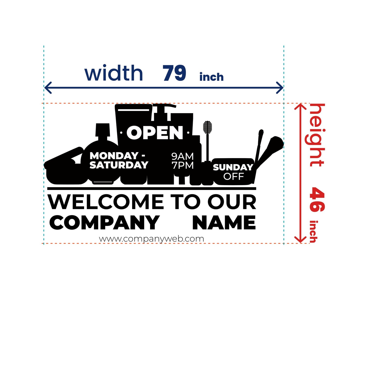 Business Hours for Beaty store - Opening Hours Window Decal for Business