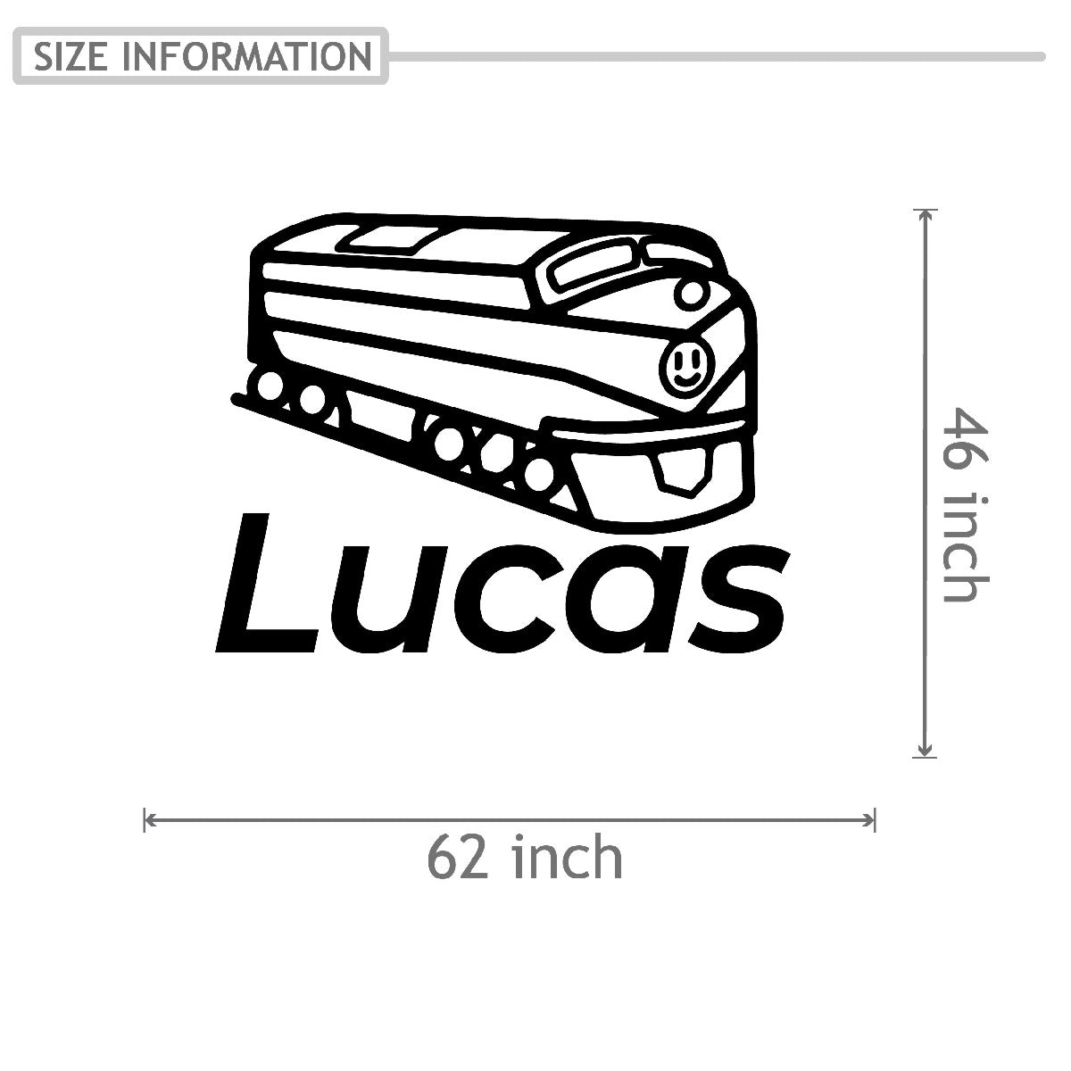 Personalized Name Stickers with Train - Waterproof Custom Name Stickers for Furniture Laptops Doors - Reliable Name Wall Decals for Kids Bedroom - Cool Name Decal