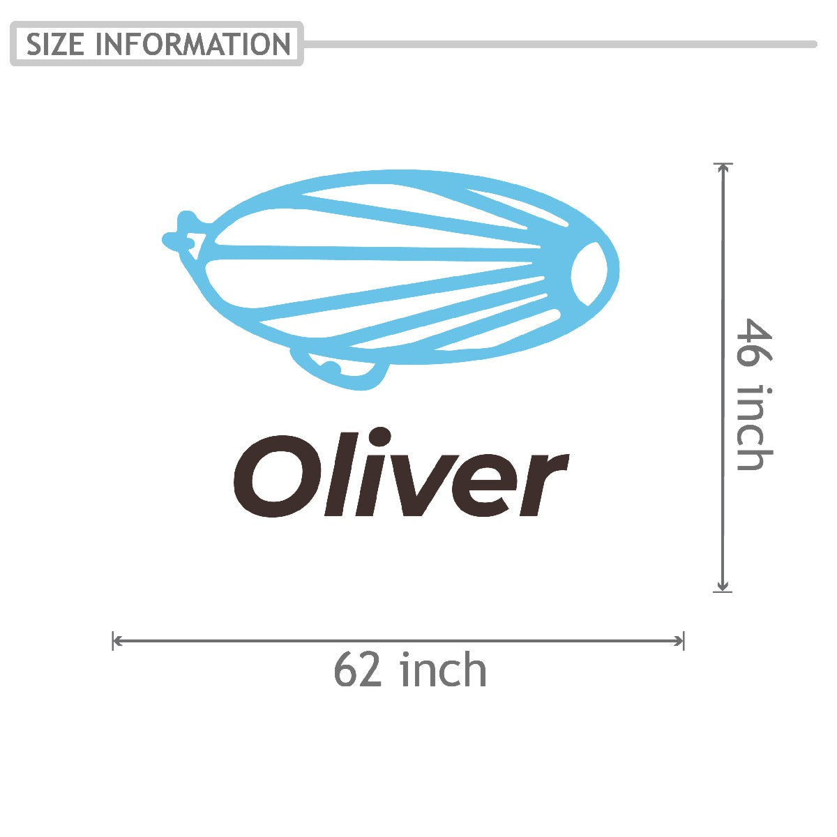 Personalized Name Stickers with Airship - Easily-Applied Custom Name Stickers for Kids Bedroom - Cute Name Decals for Walls Laptop Furniture - Reliable Name Decal