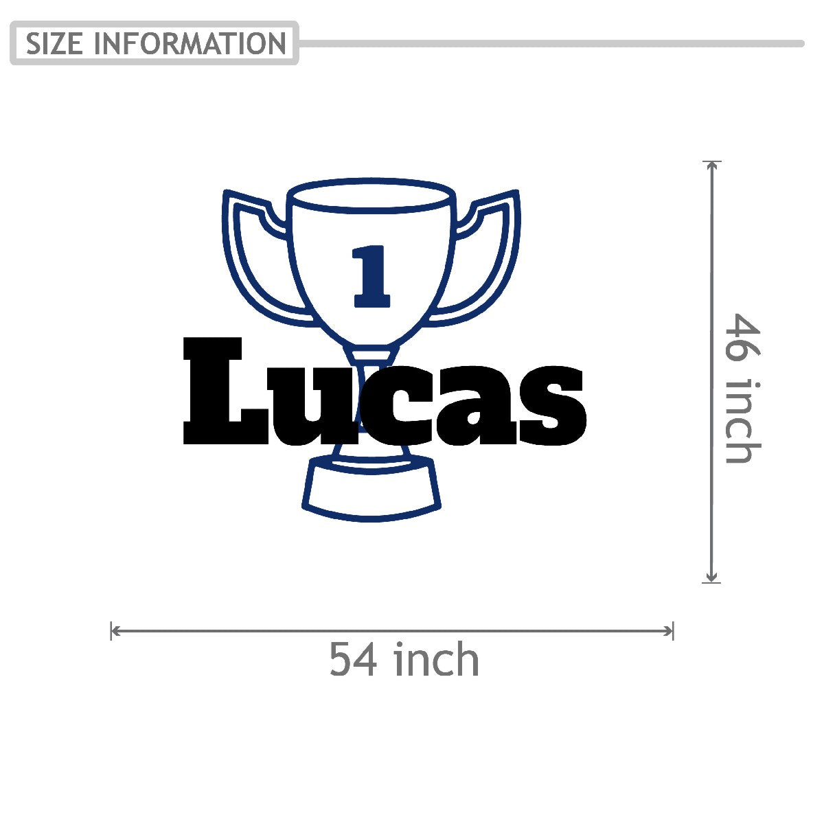 Personalized Name Stickers with Cup Trophy - Waterproof Custom Name Stickers for Furniture Laptops Doors - Reliable Name Wall Decals for Kids Bedroom - Name Decal