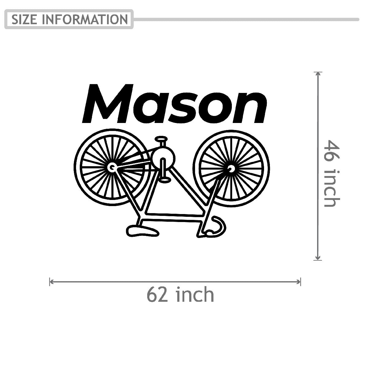 Personalized Name Stickers with Bicycle - Waterproof Custom Name Stickers for Kids Bedroom - Easily-Applied Name Decals for Walls Doors Laptops - Reliable Name Decal