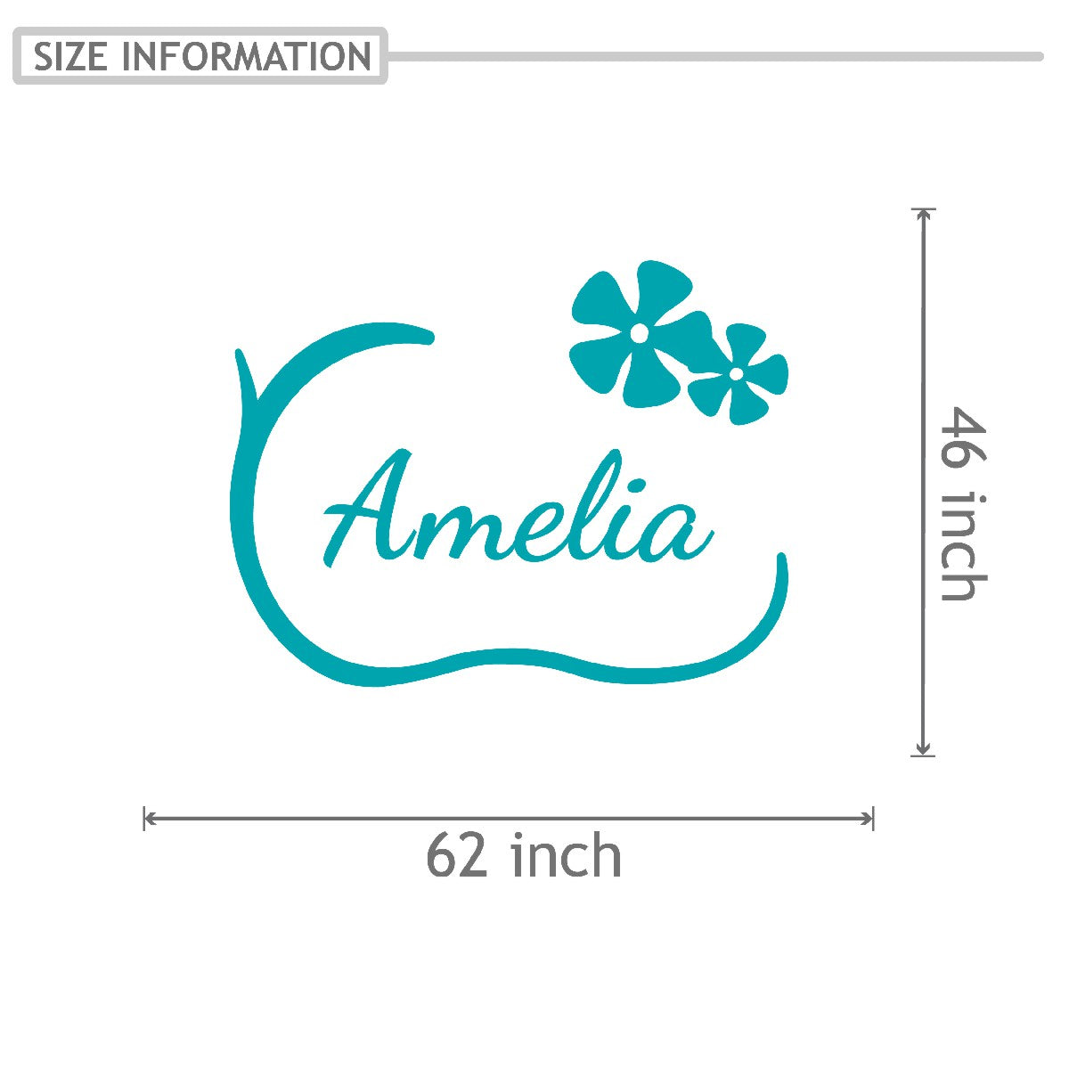 Personalized Name Stickers with Flowers - Easily-Applied Custom Name Stickers for Kids Bedroom Laptop Furniture - Durable Name Wall Decals for Girls and Boys