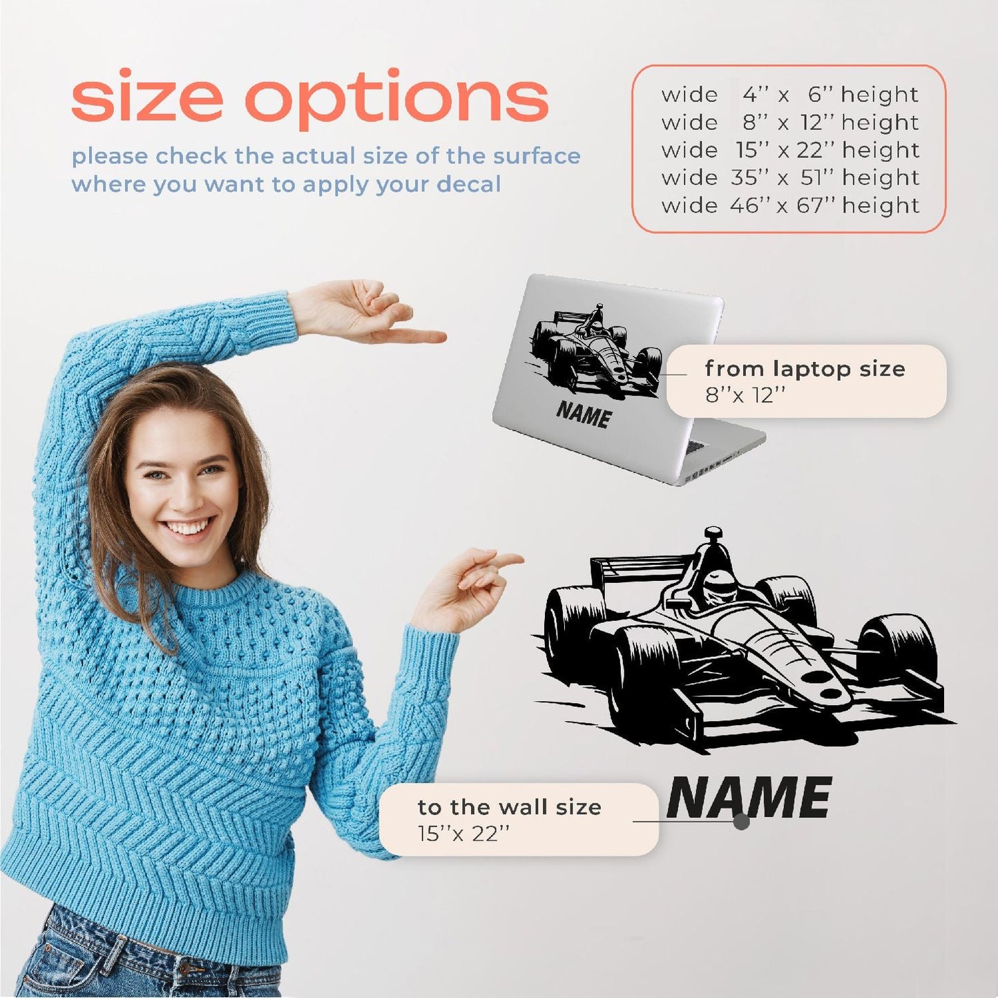 Boy Wall Decals for Bedroom - Car Wall Stickers for Boys Room - Race Car Decals - Racing Car Theme - Race Car Wall Decals for Boys Room