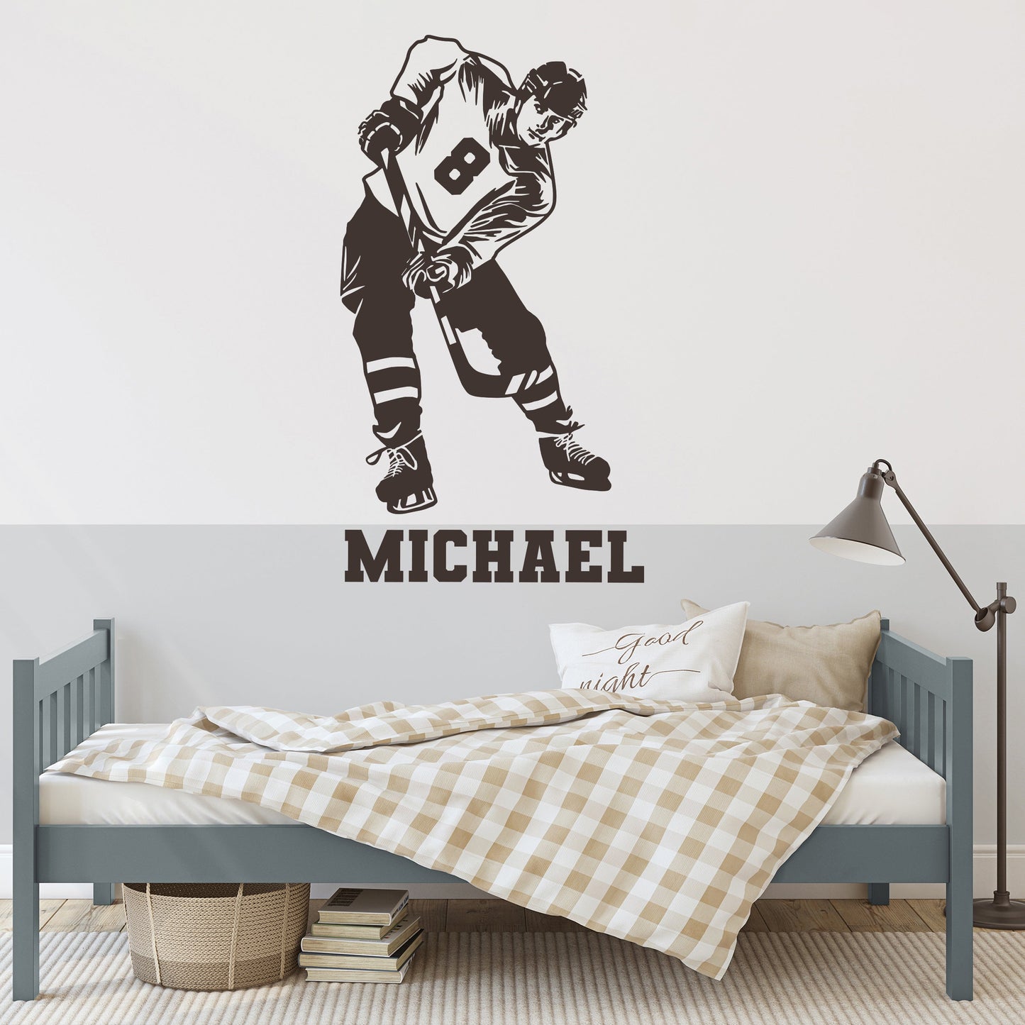 Hockey Wall Stickers - Ice Hockey Wall Decals for Boys - Personalized Hockey Room Decor - Vinyl Decals for Hockey Players - Decals Hockey for Wall