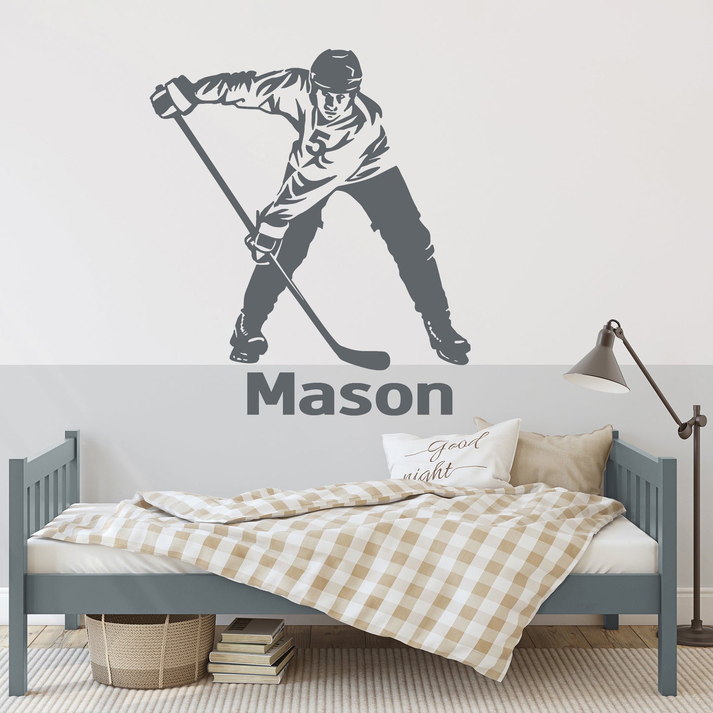 Personalized Ice Hockey Wall Decals for Boys' Room Decor - Hockey Room Decor - Hockey Decor for Boys Room - Hockey Wall Stickers: