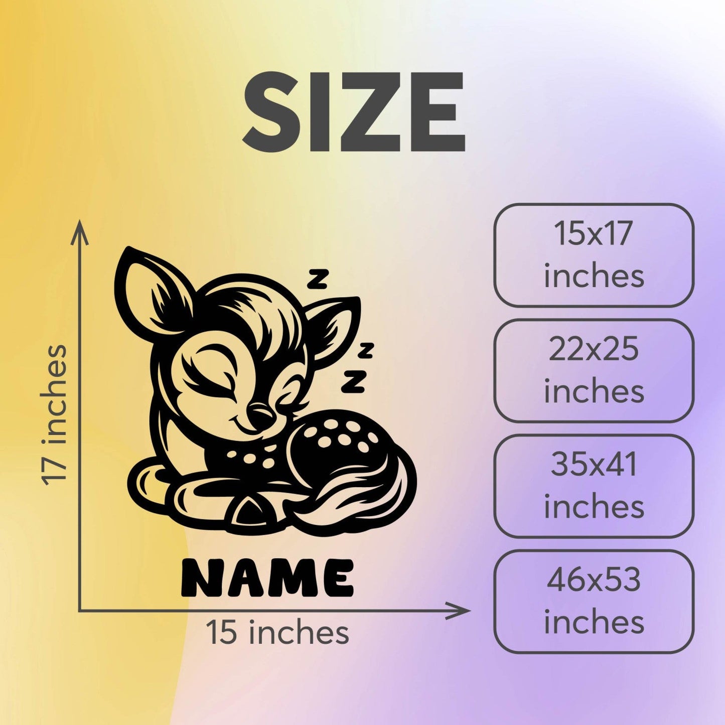 Deer Stickers for Walls - Nursery Wall Decal - Deer Nursery Decals - Animals Wall Stickers for Nursery - Personalized Name Wall Decal Design 01