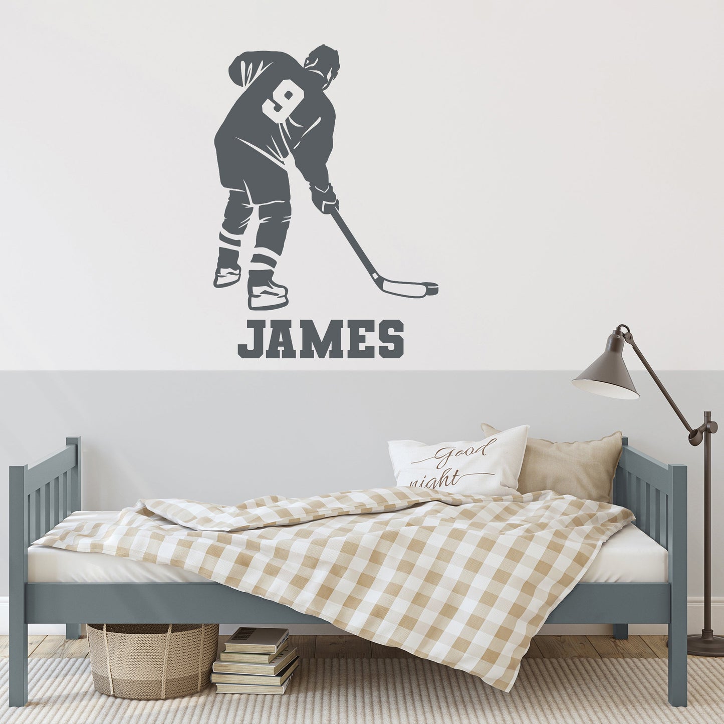 Hockey Wall Stickers - Personalized Ice Hockey Wall Decals for Hockey Lovers - Hockey Room Decor and Hockey Wall Clings - Hockey Wall Decal