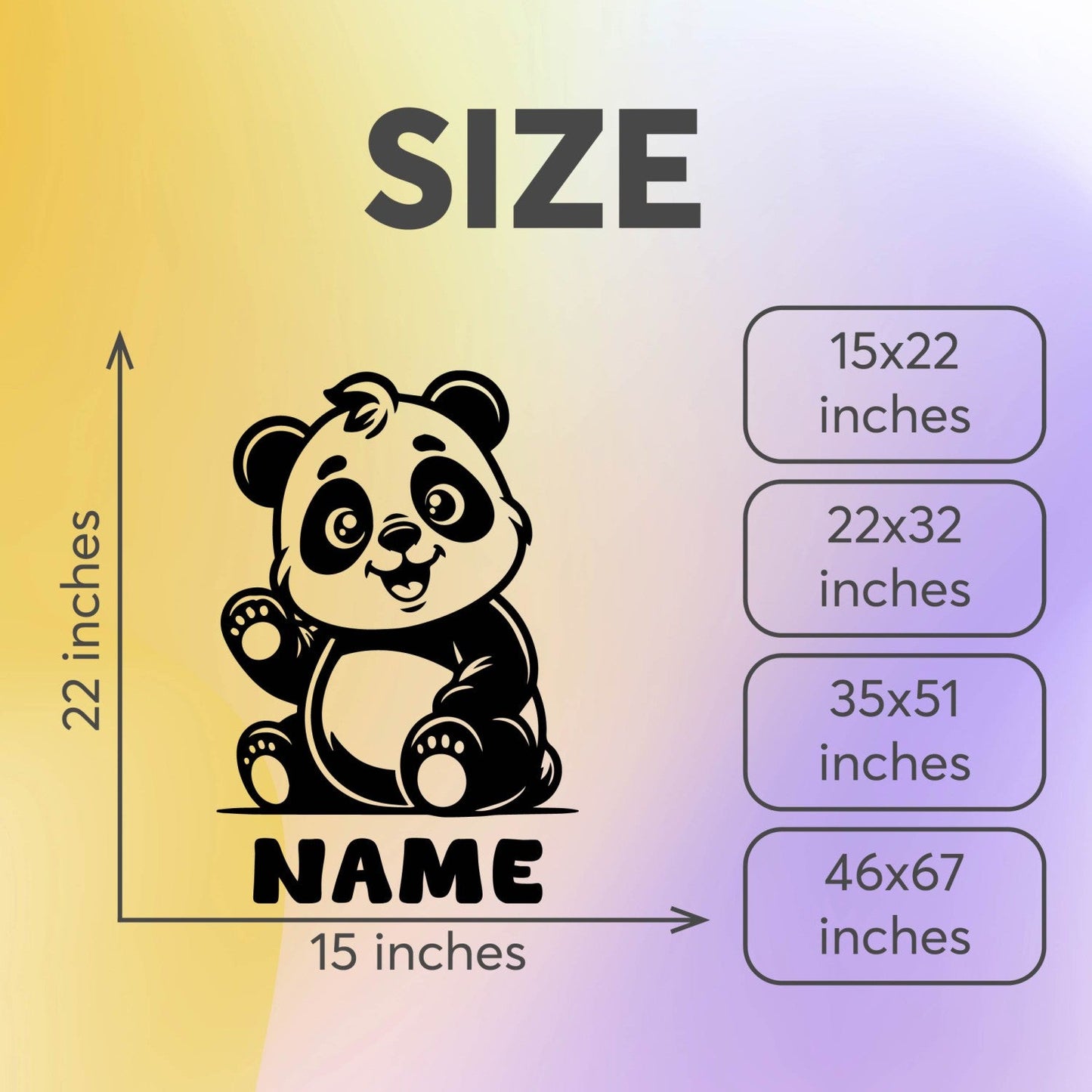 Animal Wall Decals - Nursery Wall Decal - Panda Wall Stickers - Personalized Animal Nursery Wall Stickers - Baby Room Wall Decals Name Design 01