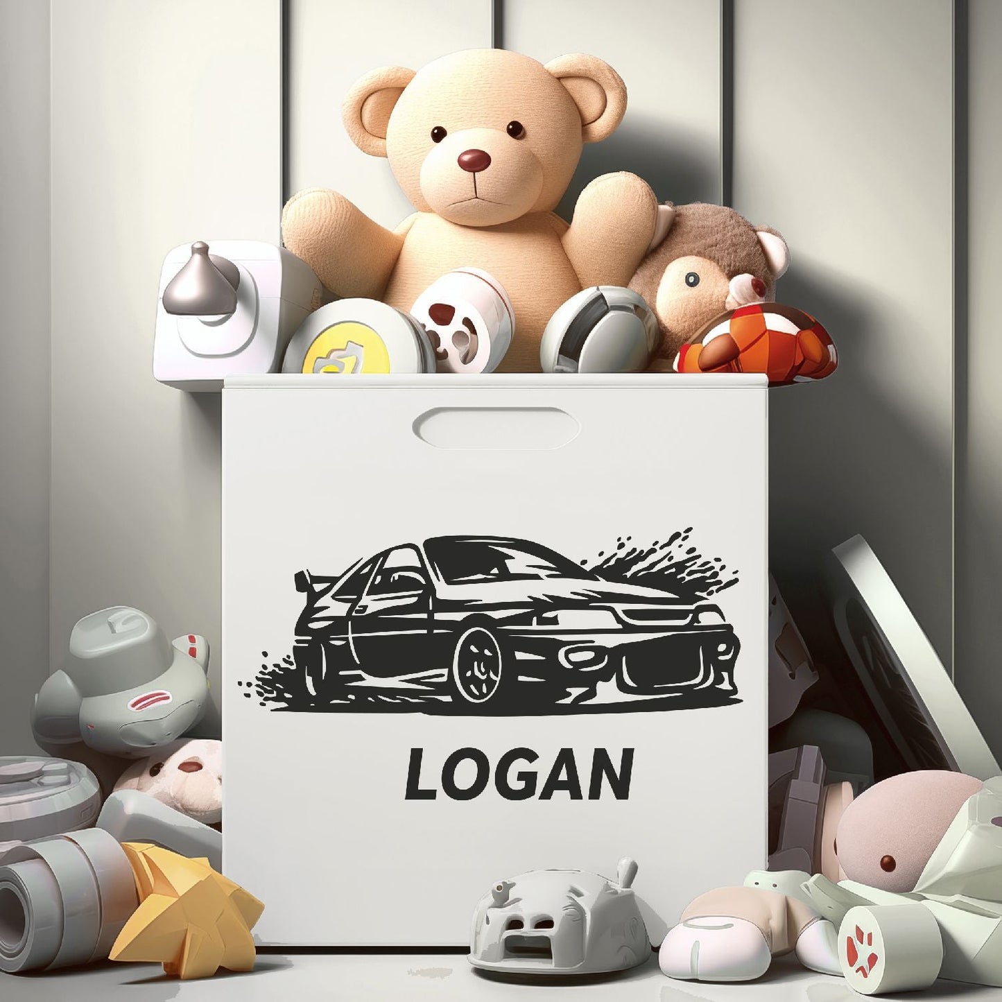 Boys Room Wall Decals - Race Car Theme Decal - Personalized Car Wall Decal - Racing Name Stickers - Race Car Wall Stickers for Boys Room