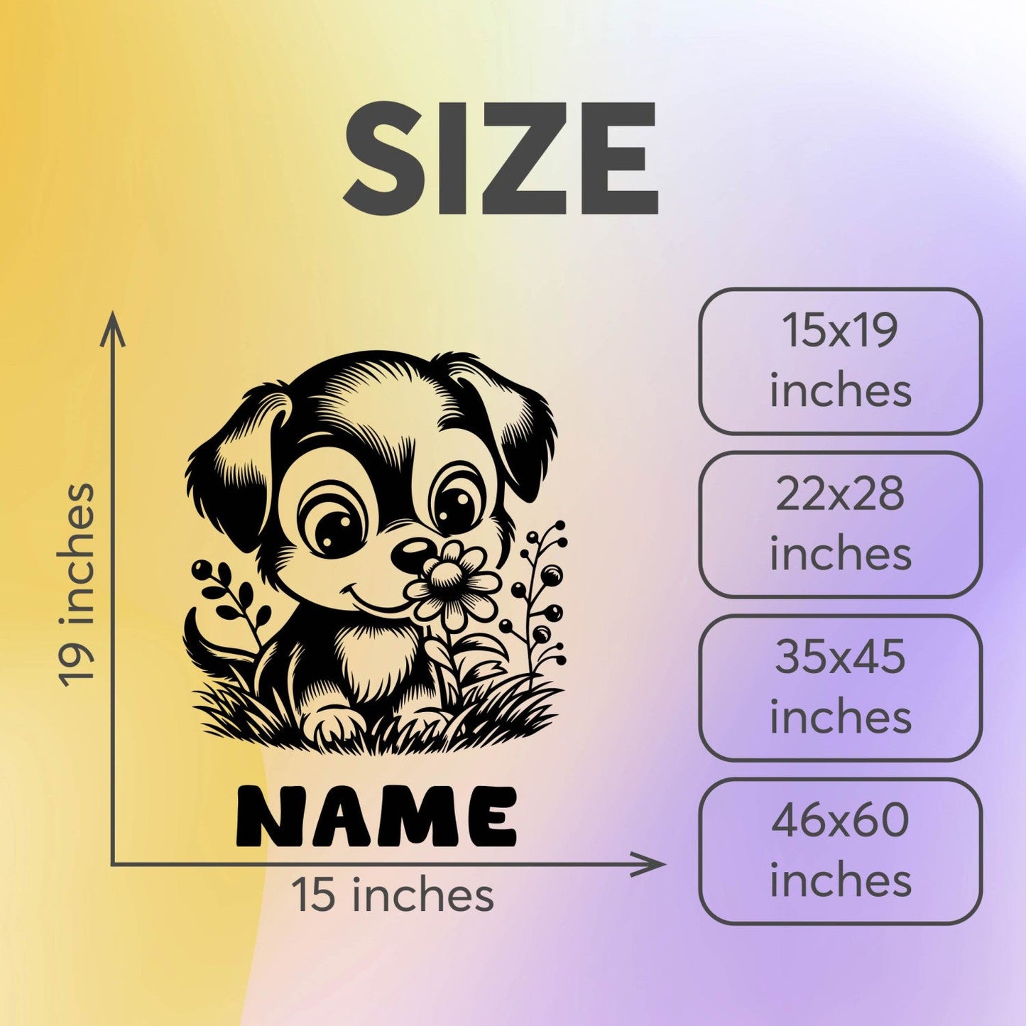 Dog Wall Stickers - Puppy Wall Decals with Personalized Name - Custom Name Wall Decals for Kids - Nursery Wall Decal with Custom Name Design 01