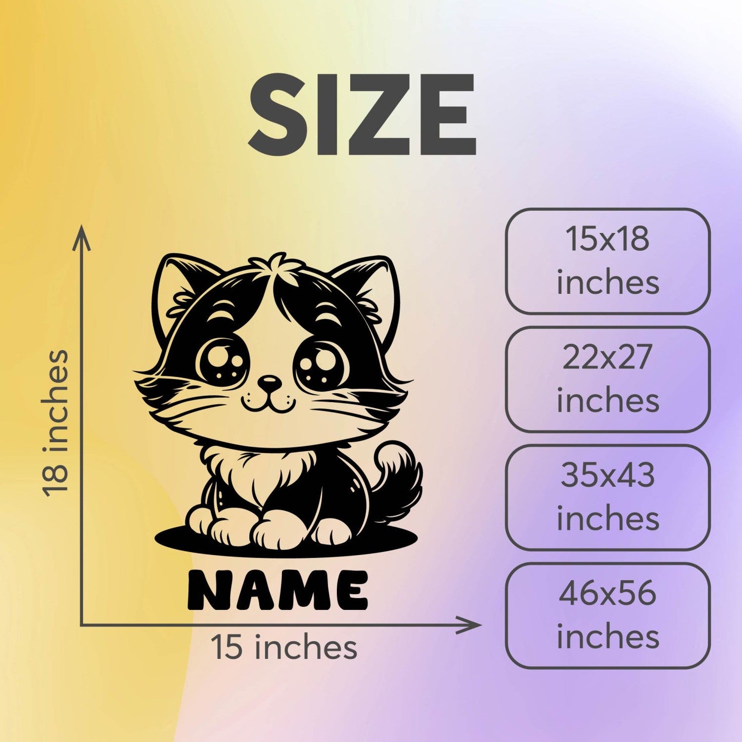 Cat Wall Stickers - Animal Wall Decals - Name Stickers for Wall Decor - Baby Names for Nursery Wall - Cat Decals for Walls - Cat Wall art Stickers