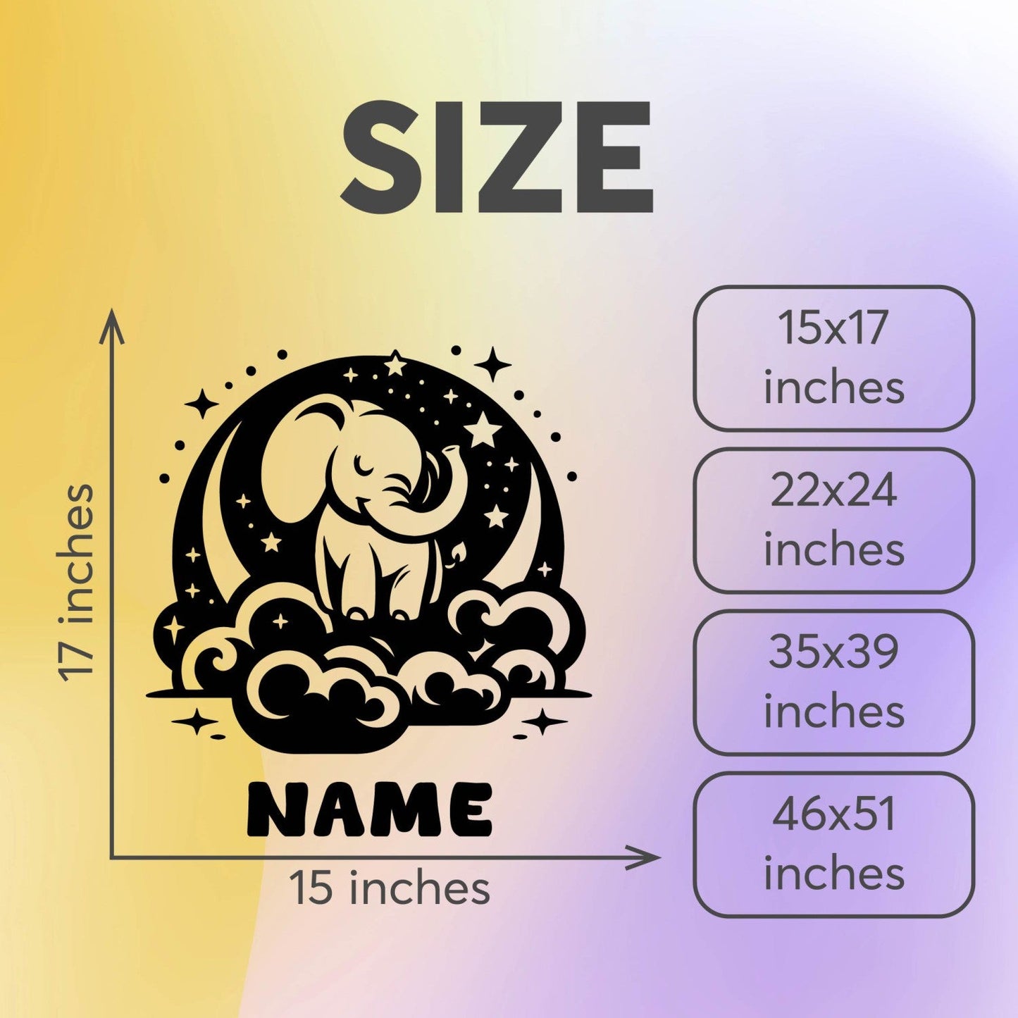 Elephant Wall Stickers - Personalized Wall Decals - Name Wall Decor - Personalized Baby Name Wall Decor - Personalized Elephant Wall Decal