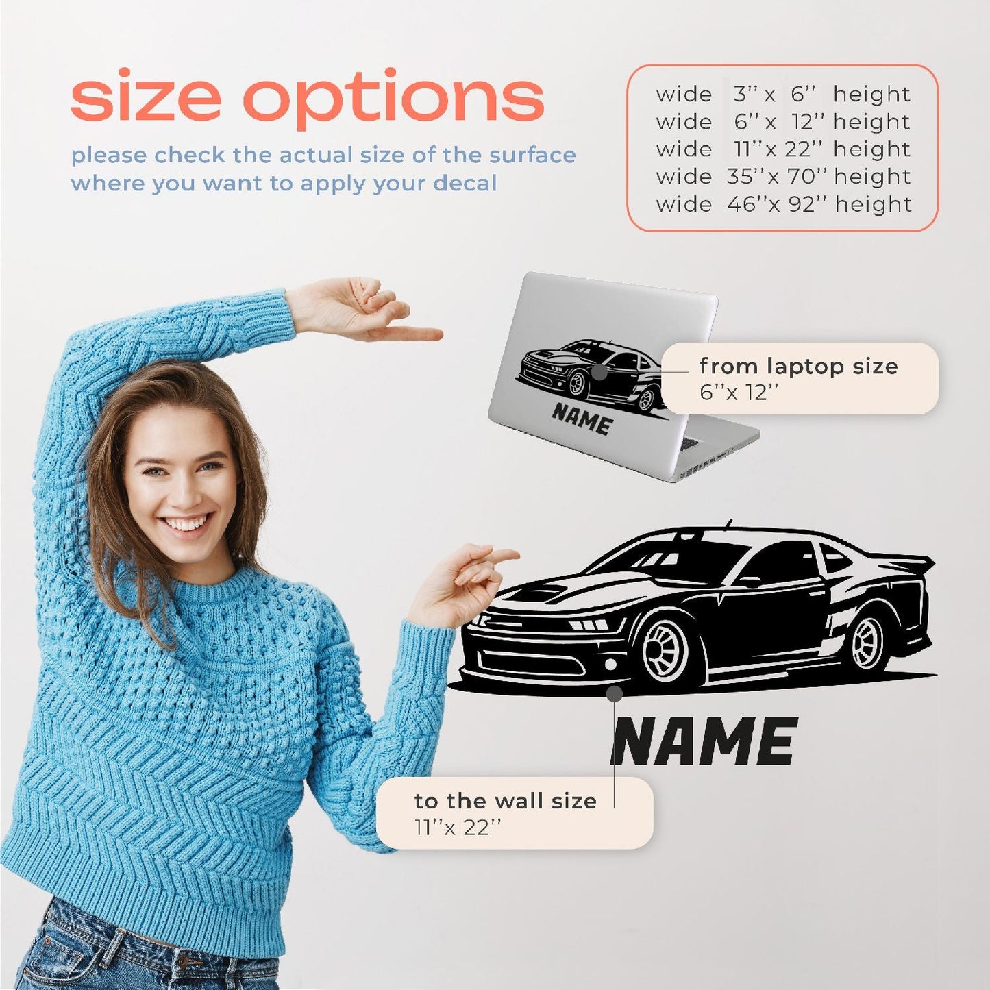 Boys Race Car Wall Decal - Car Wall Decal Name - Boy Name Decals for Walls - Car Wall Sticker - Personalized Vehicle Decor - Race Car Wall Decals