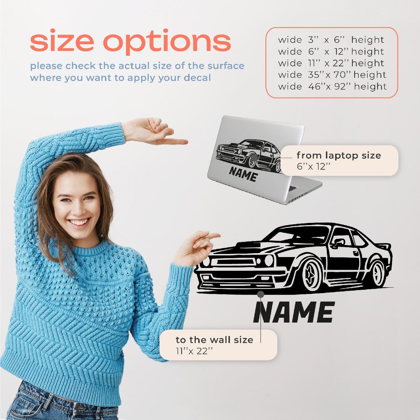 Custom Racing Name Wall Decal - Personalized Car Wall Decal - Race Car Name Decal - Boys Room Decor - Race Car Wall Decals for Boys Room