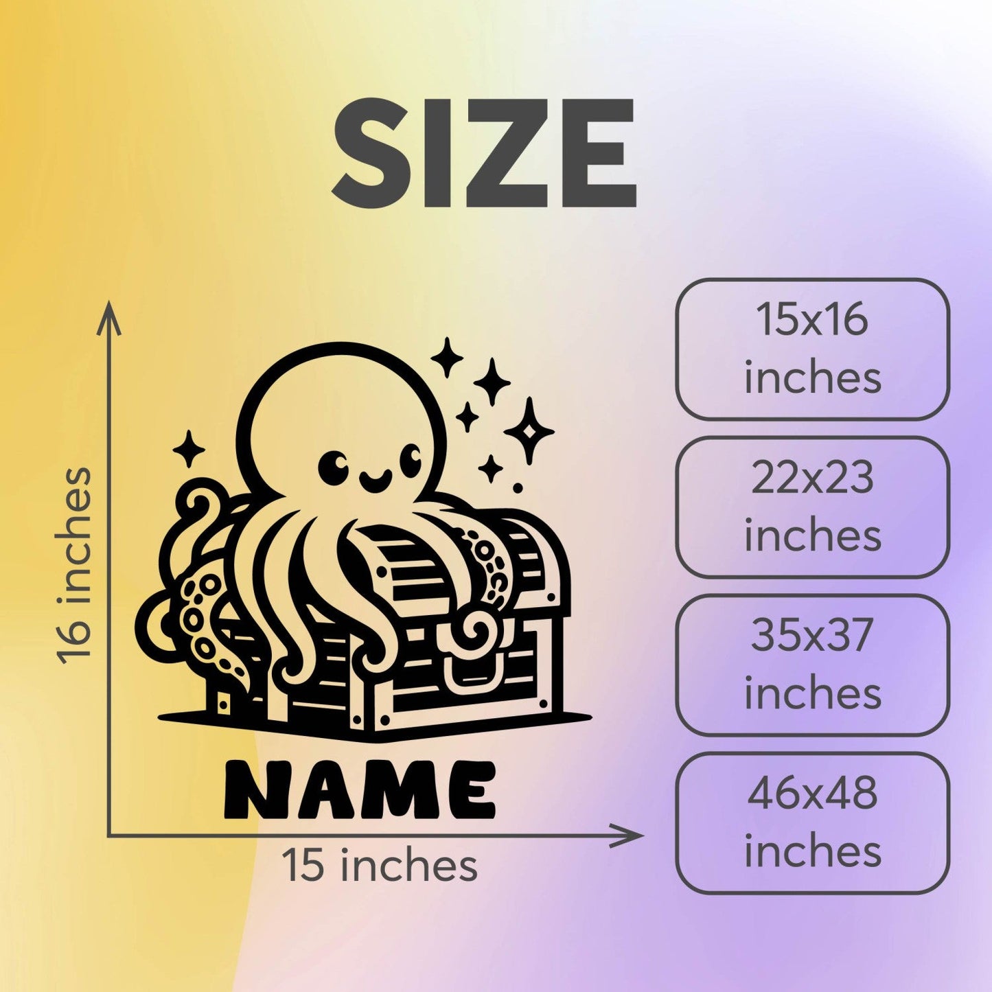 Wall Decals Octopus - Personalized Name Wall Decal - Octopus Wall Decal - Animal Wall Decals for Nursery - Personalized Wall Decals with Custom Name Design 01