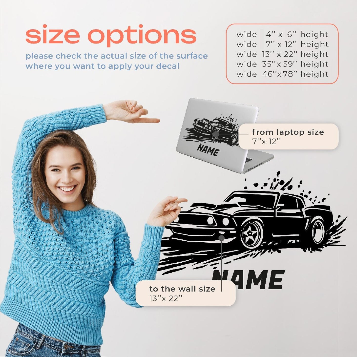 Race Car Wall Decals - Wall Decals Cars - Boys Car Wall Stickers - Customized Racing Decals - Boys Bedroom Decor - Boys Wall Stickers for Bedroom