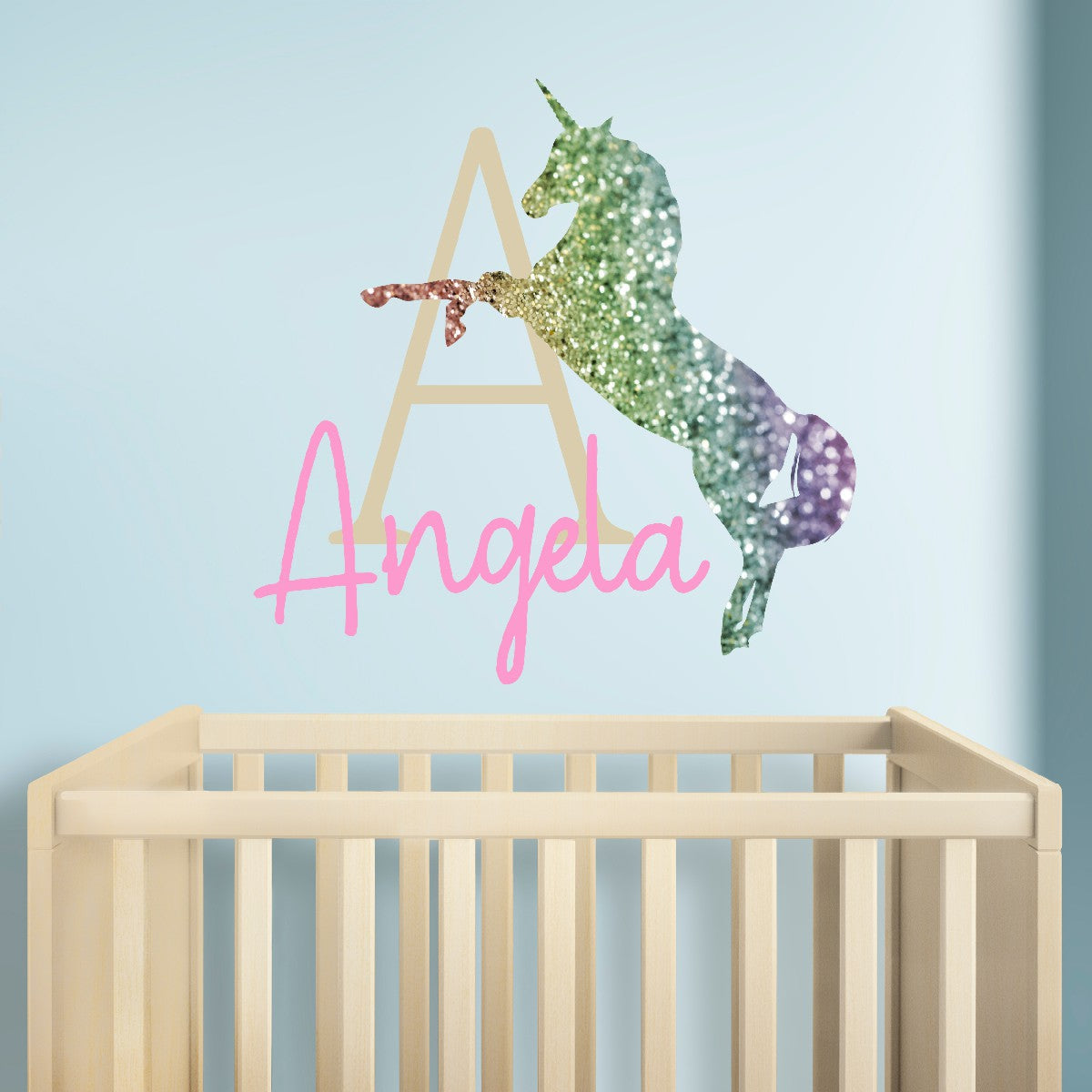 Customized Name Wall Decor Unicorn - Personalized Monogram Vinyl Stickers Featuring Custom Name - Custom Unicorn Decal Designs for a Magical Touch