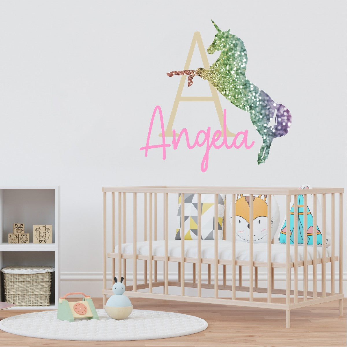 Customized Name Wall Decor Unicorn - Personalized Monogram Vinyl Stickers Featuring Custom Name - Custom Unicorn Decal Designs for a Magical Touch