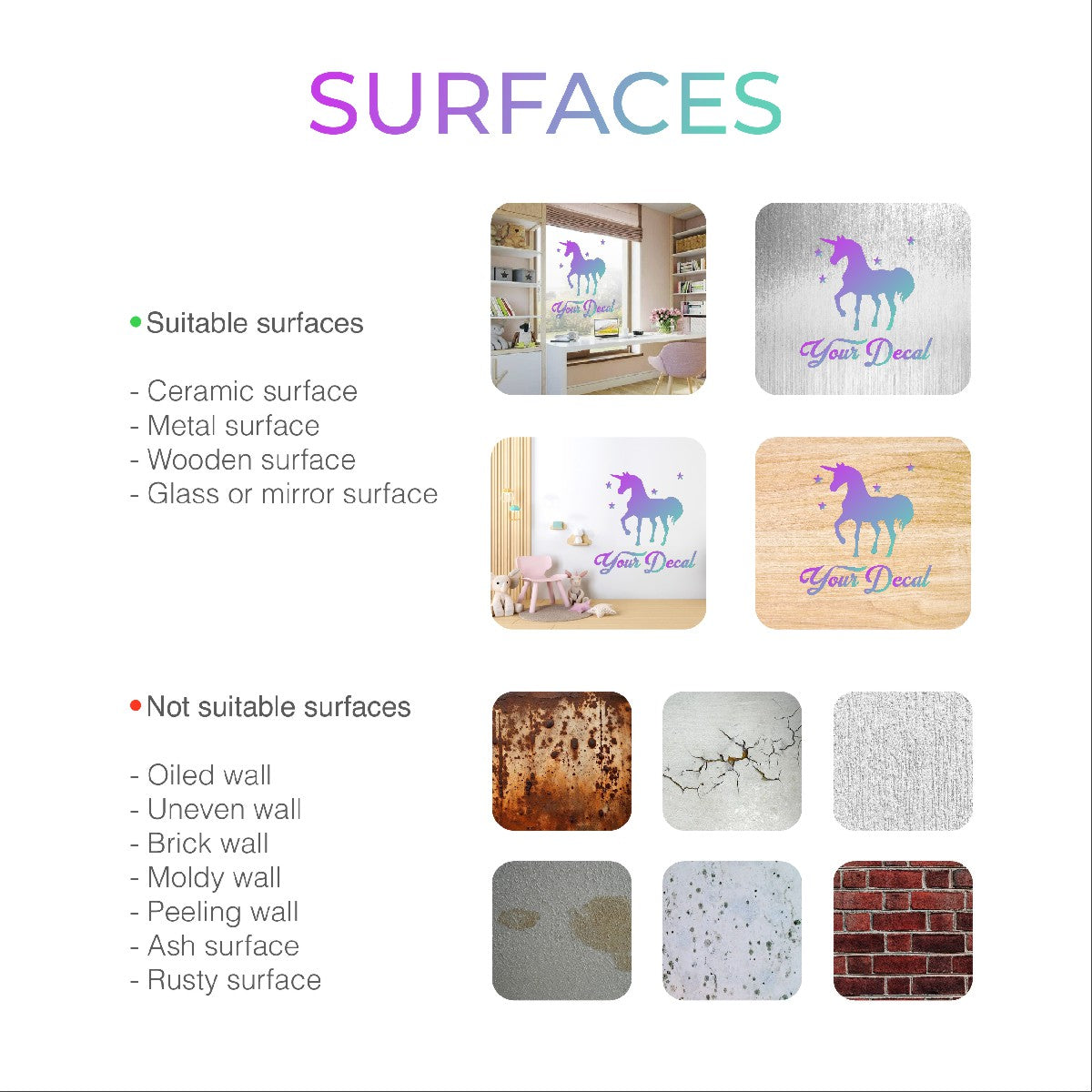 Customized Name Wall Decor Unicorn - Personalized Monogram Vinyl Stickers Featuring Custom Name - Custom Unicorn Decal Designs for a Magical Touch