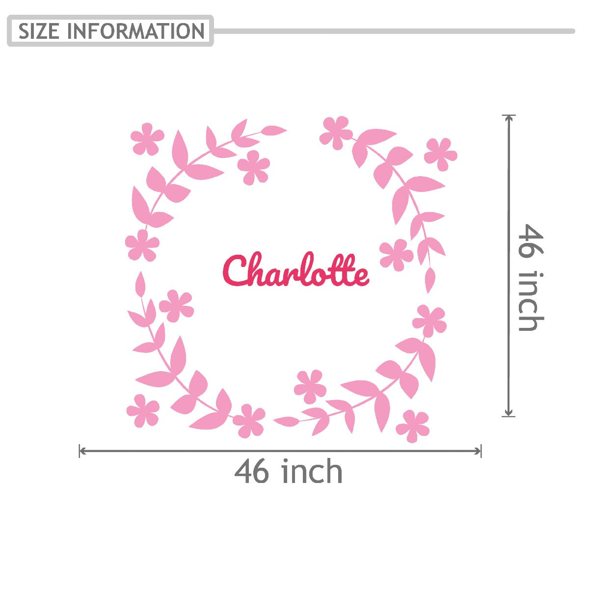 Personalized Name Stickers with Flowers and Leaves - Fade-Resistant Name Wall Decals for Girls - Durable Name Decals for Walls Furniture Laptop - Cute Name Decal