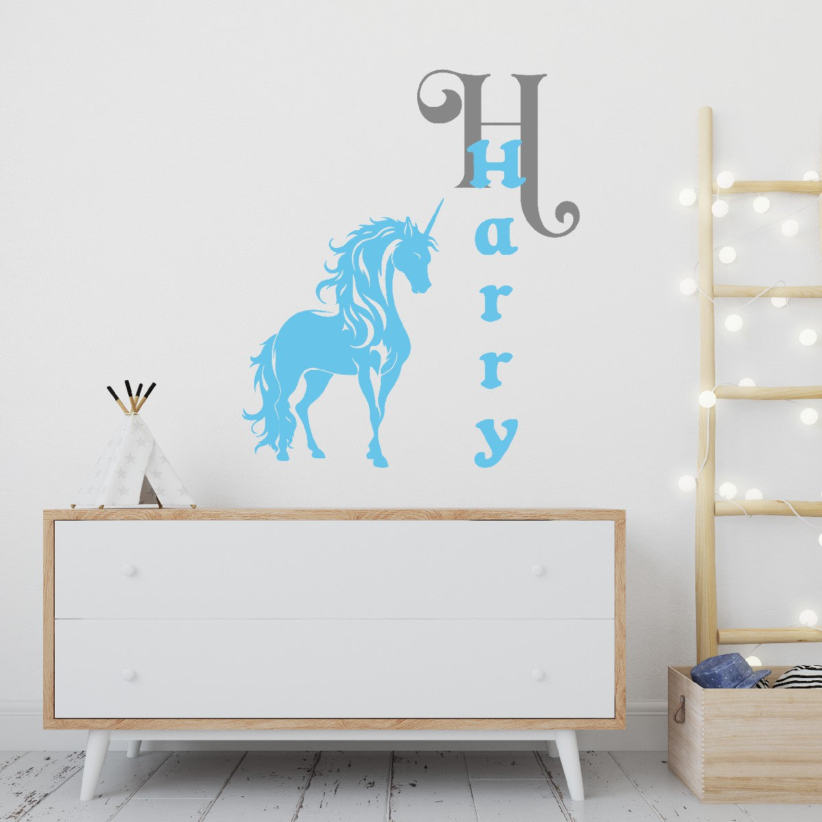Personalized Vinyl Stickers with Nursery Name - Transform Any Room with Monogram Custom Unicorn Designs - Enchanting Unicorn Wall Designs