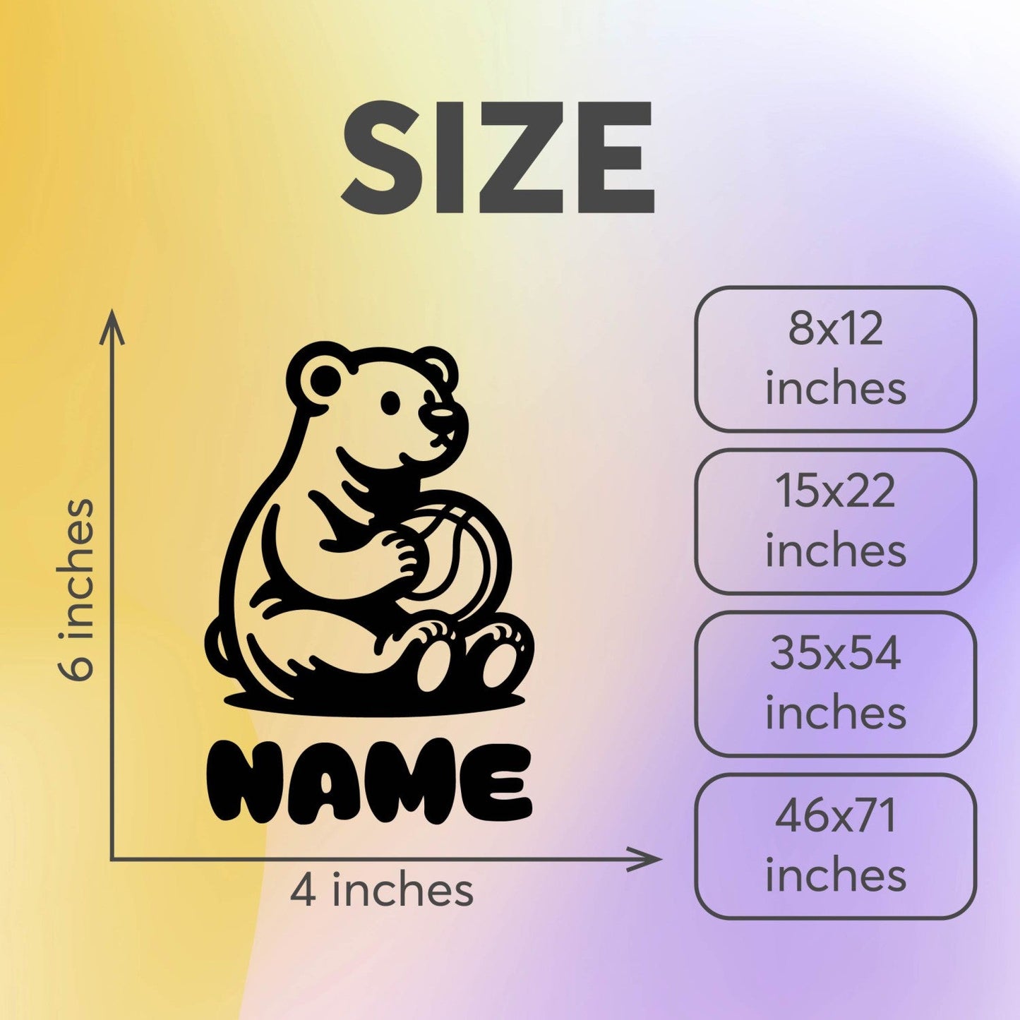 Bear Wall Decals with Custom Name - Animals Decals for Kids Room - Personalized Name Decal with Forest Animal Designs - Bear Wall Decals Nursery