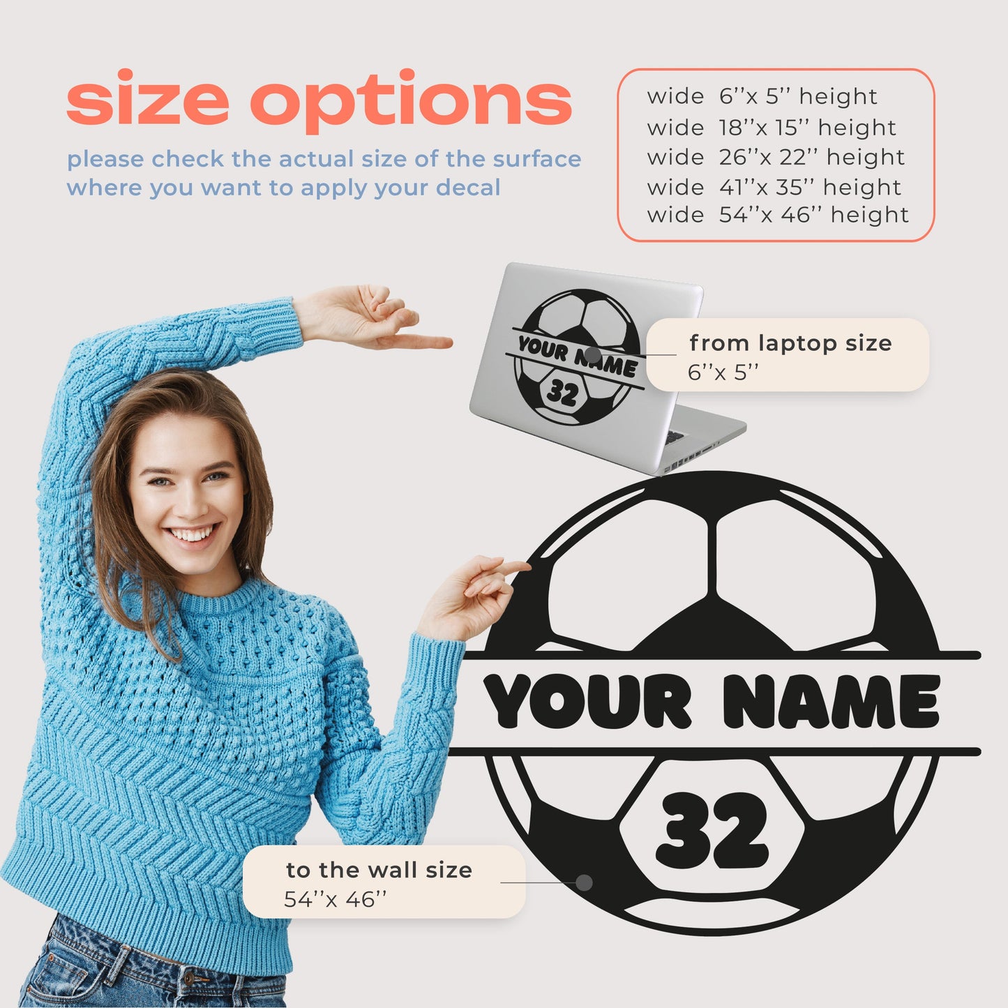 Soccer Silhouette Wall Decal - Custom Name Wall Decal Soccer - Personalized Soccer Wall Decal - Custom Name Soccer Wall Deca