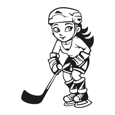 Personalized Hockey Girl Decal - Anime Hockey Wall Stickers for Girls' - Personalized Ice Hockey Wall Decals - Wall Stickers Kawaii Girls Hockey Team