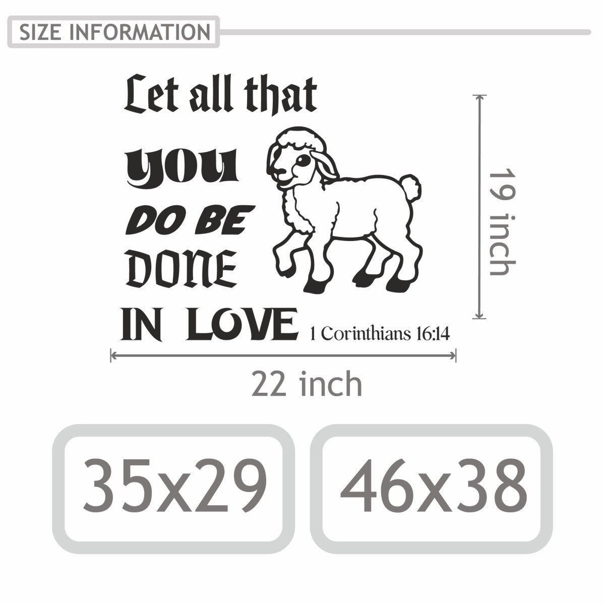 Wall Decals Bible Quotes with Lamb Picture - Drawing of Lamb Biblical Quotes Wall Decor - Christian Wall Decal verse Sign with Lamb Painting