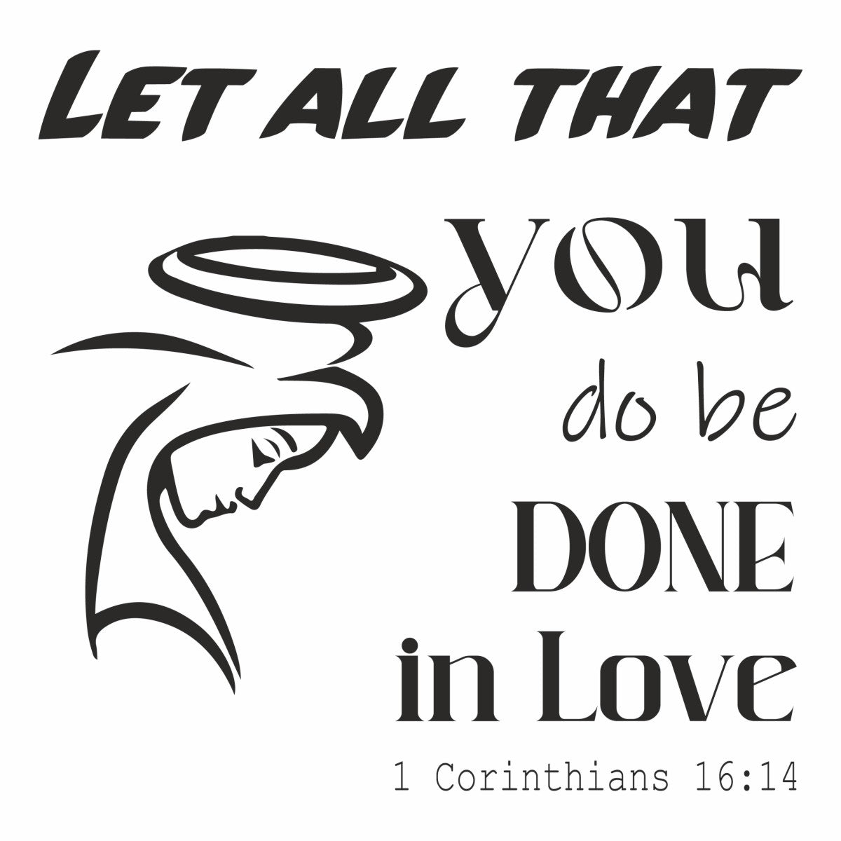 Bible Verse Wall Decals with Drawing - Religious Wall Decals For Living Room with Quote and painting - Bible Verses Wall Decor Stickers with Drawing