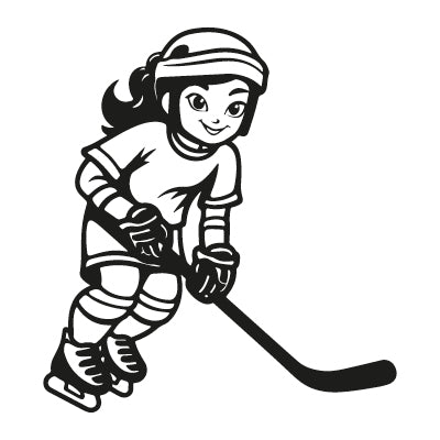 Anime Hockey Wall Stickers - Personalized Ice Hockey Decals for Girls' Room - Customizable Anime Hockey Girls - Hockey Vinyl Wall Decals