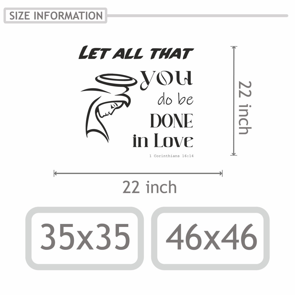 Bible Verse Wall Decals with Drawing - Religious Wall Decals For Living Room with Quote and painting - Bible Verses Wall Decor Stickers with Drawing