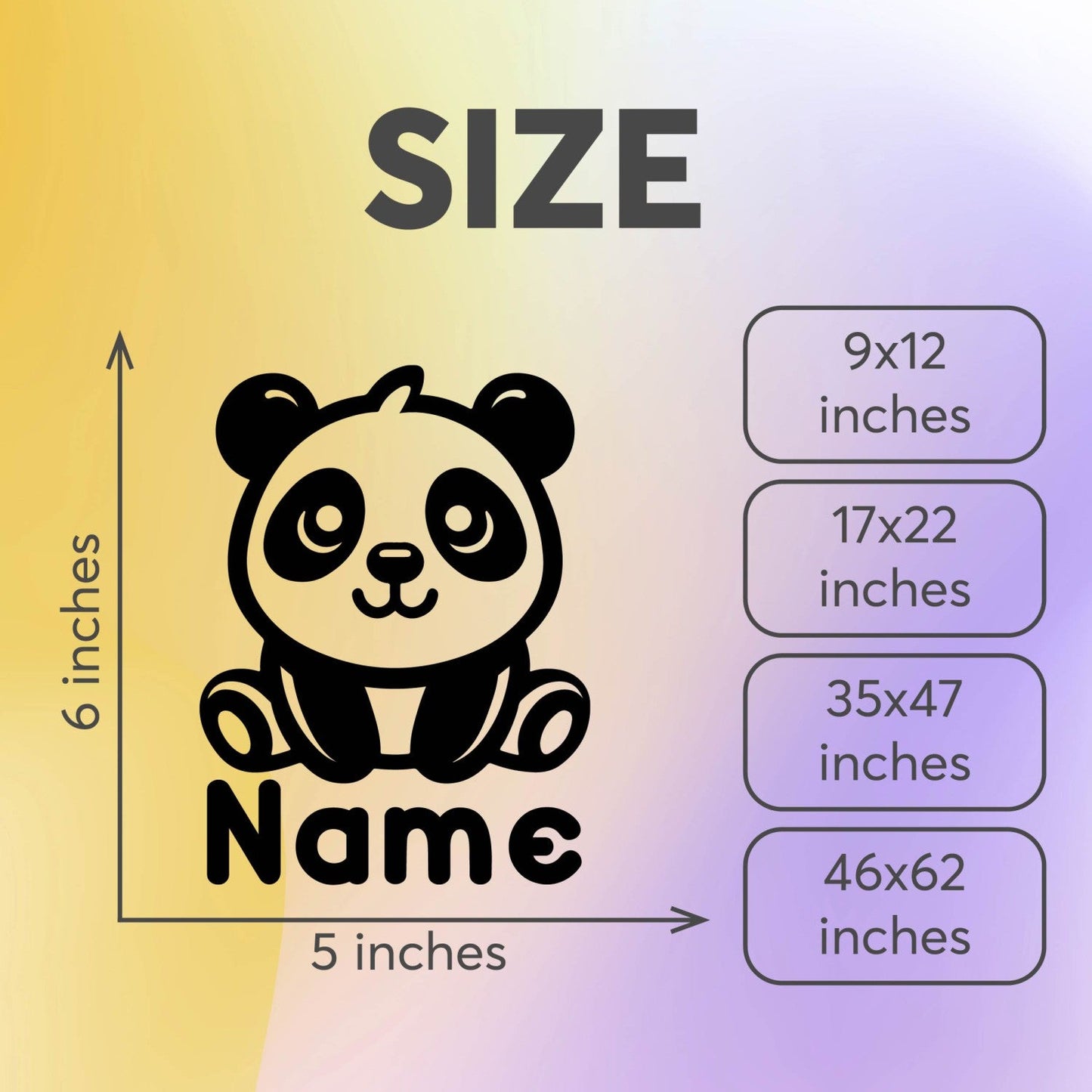 Animal Wall Decals - Personalized Animal Nursery Wall Stickers - Baby Room Wall Decals Name - Nursery Wall Decal - Panda Wall Stickers