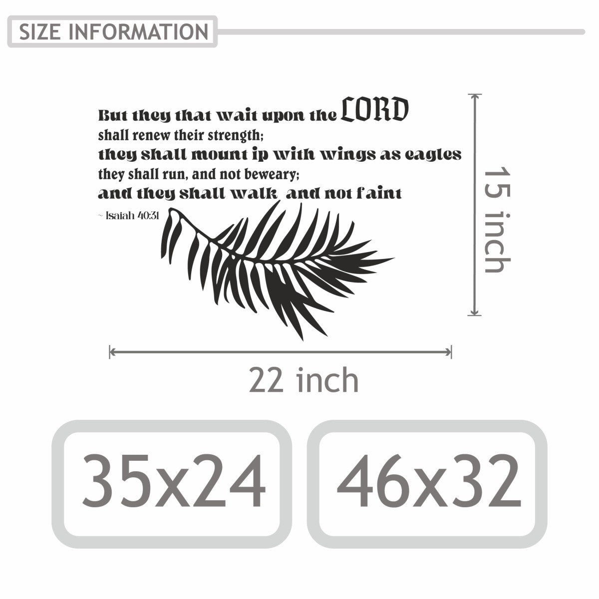 God Wall Decal quote Sign with - Religious Wall Decals For Living Room with Drawing - Wall Decal God Verse Sign with Palm Painting