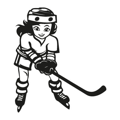 Hockey Wall Stickers Kawaii Girls Hockey Team - Personalized Ice Hockey Decals for Hockey Fans - Anime Hockey Vinyl Decal - Hockey Player Wall Decal