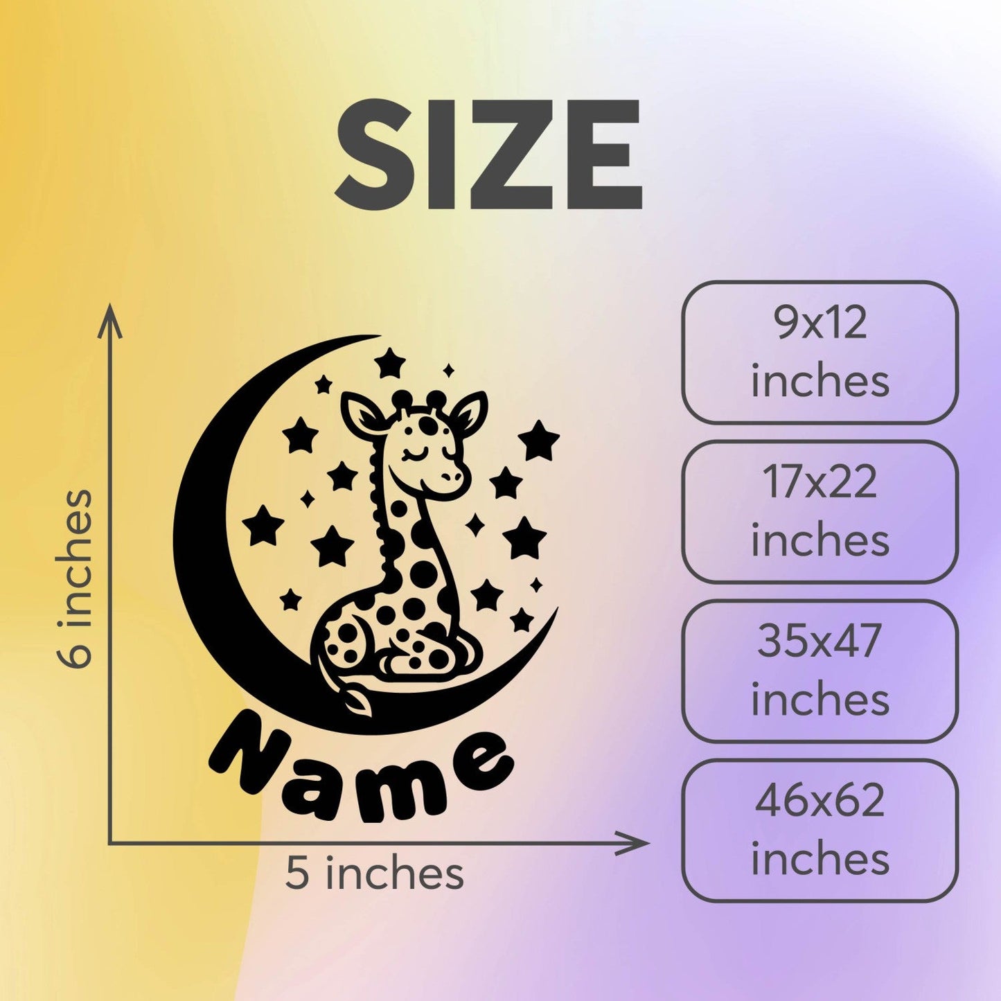 Giraffe Wall Decal - Giraffe Stickers with Custom Name - Personalized Animal Wall Decals - Personalized Name Decal, Kids Room Decor - Giraffe Stickers for Wall