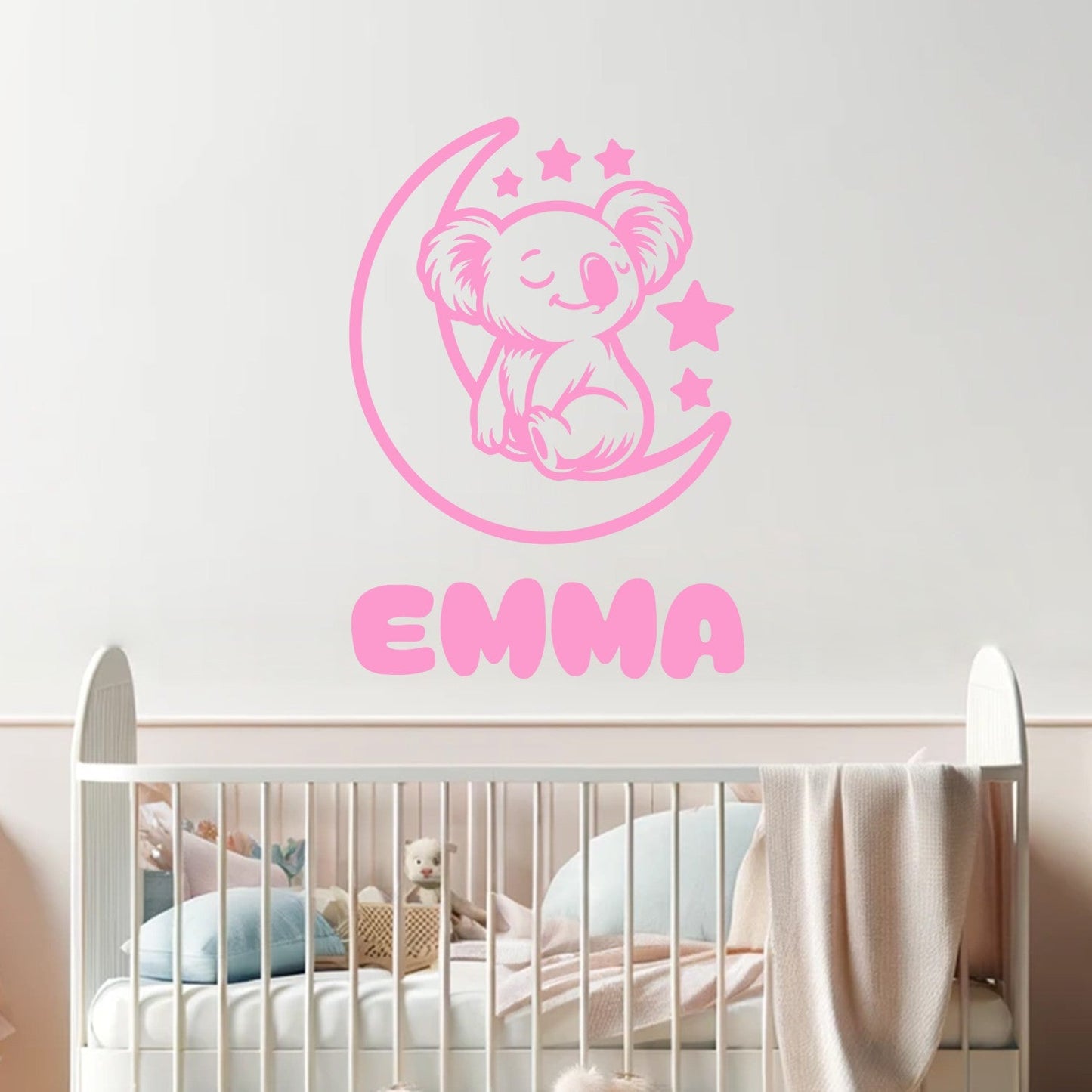 Giraffe Wall Decal - Animal Wall Stickers - Nursery Wall Decals with Forest Animal Design - Baby Wall Stickers with Custom Name - Giraffe Stickers Nursery Wall Art