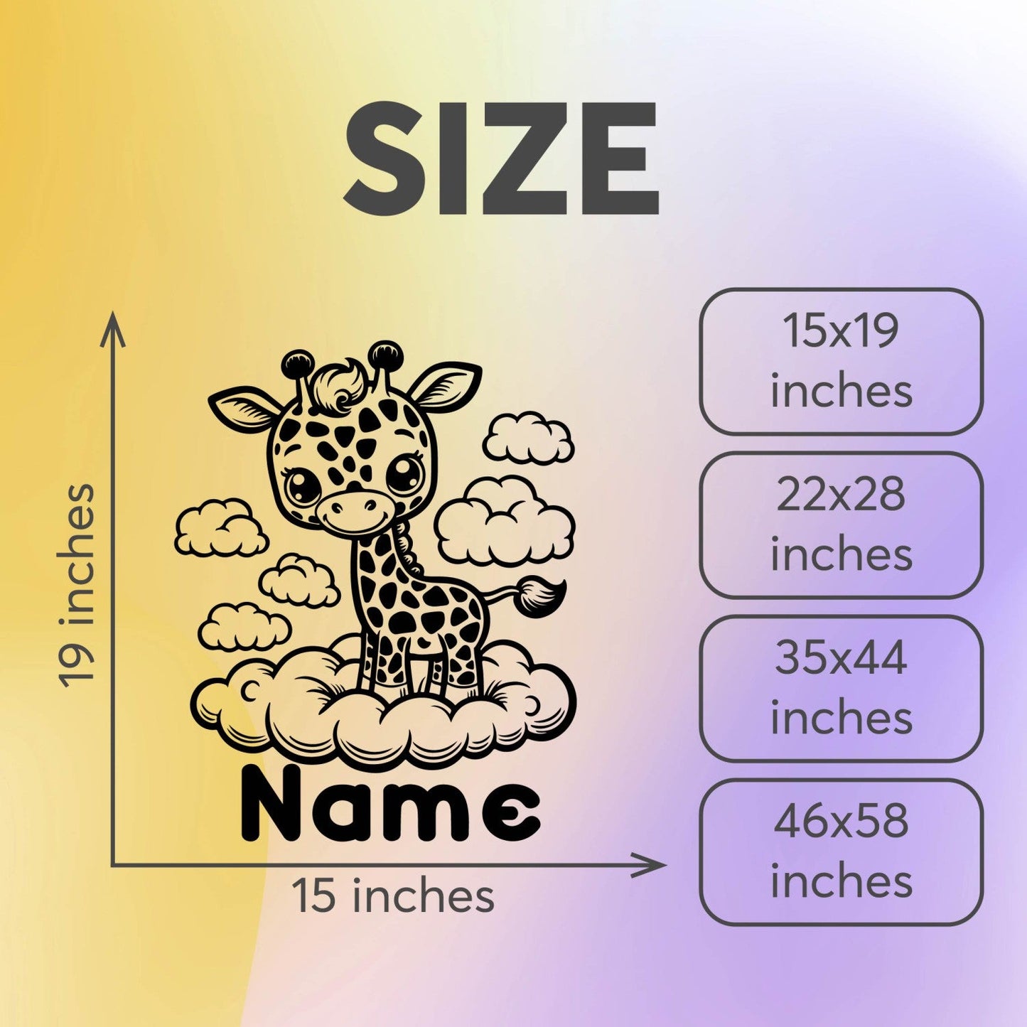 Giraffe Wall Decal - Animal Wall Stickers - Nursery Wall Decals with Forest Animal Design - Baby Wall Stickers with Custom Name - Giraffe Stickers Nursery Wall Art